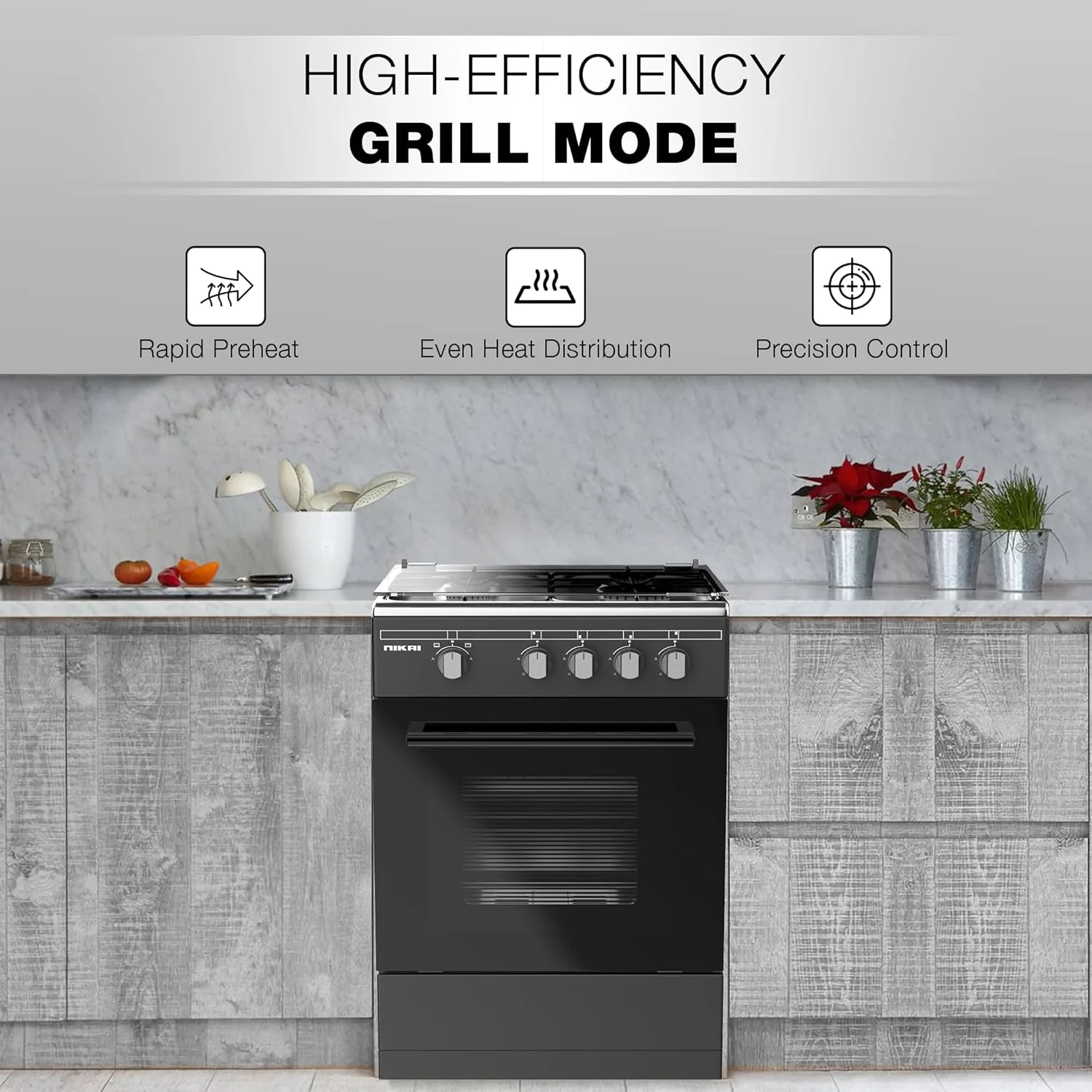 Nikai 50x55 Full Safety 4 Burner Gas Cooker, U3110NBFS - Image 7