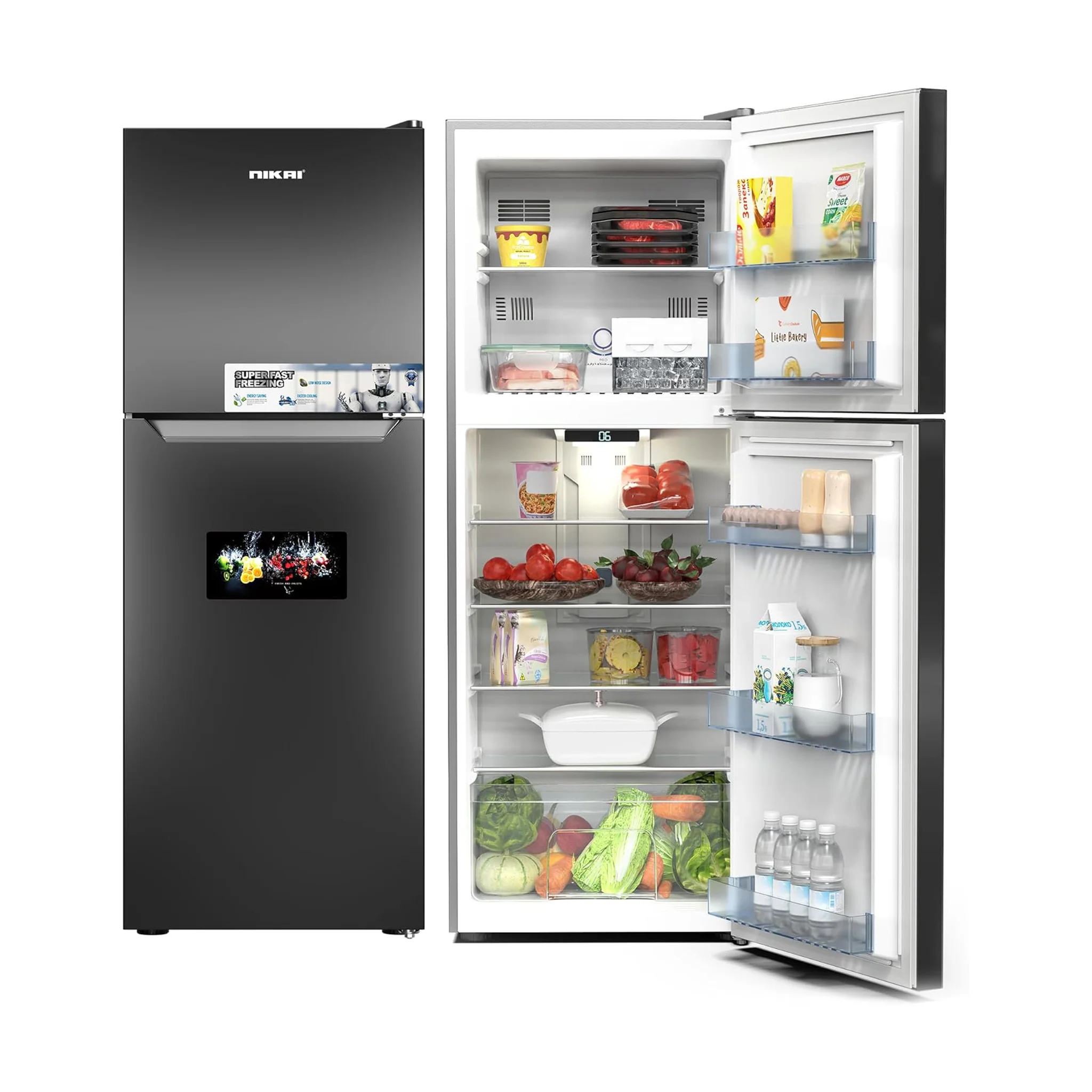 Nikai 510L Double Door Refrigerator, NRF510FSS - Image 3