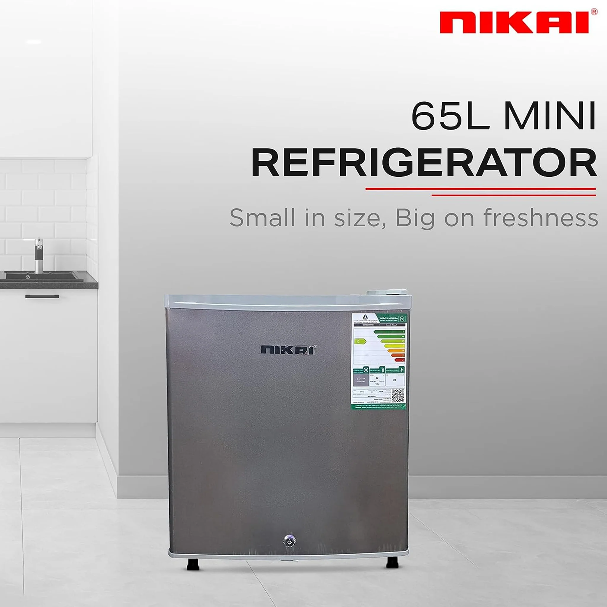 Nikai 65L Compact Single Door Mini Refrigerator, NRF65N6S - Image 2