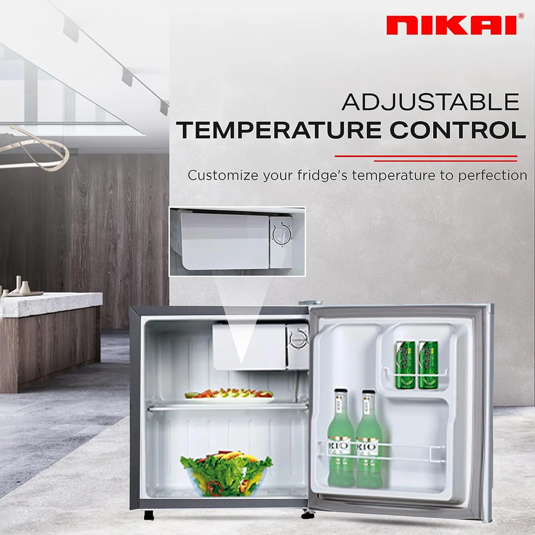 Nikai 65L Compact Single Door Mini Refrigerator, NRF65N6S - Image 4