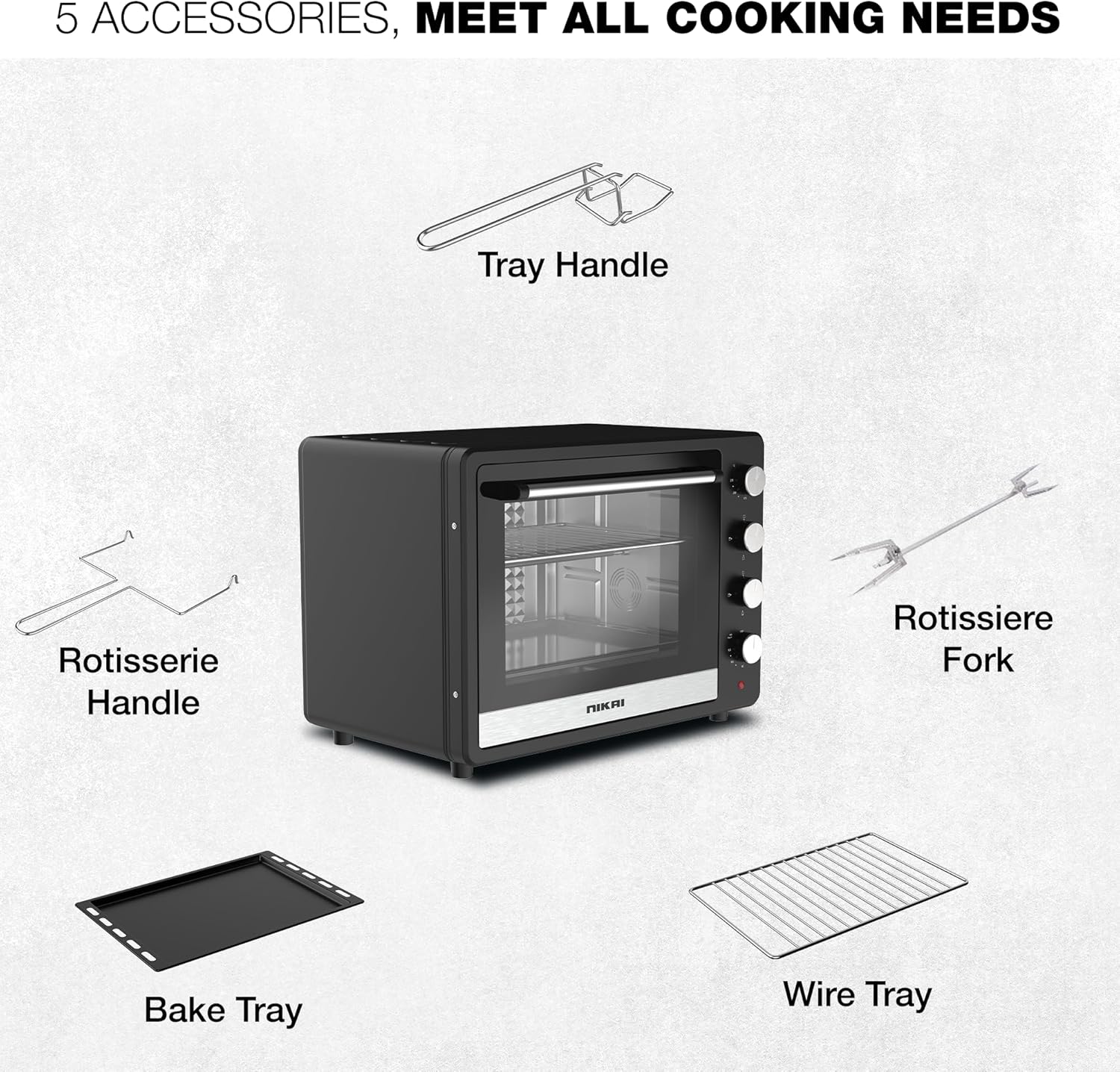 Nikai 65L Electric Oven with Adjustable Temperature, NT6500SRC2 - Image 7