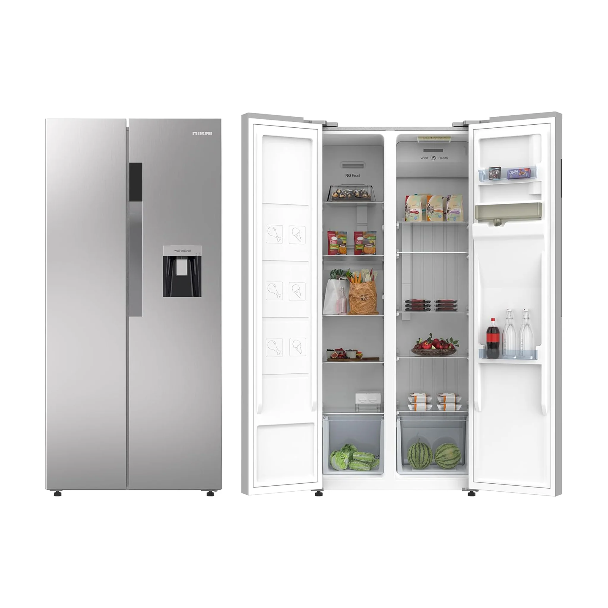Nikai 750L Side by Side Refrigerator, NRF750SBSD5 - Image 3