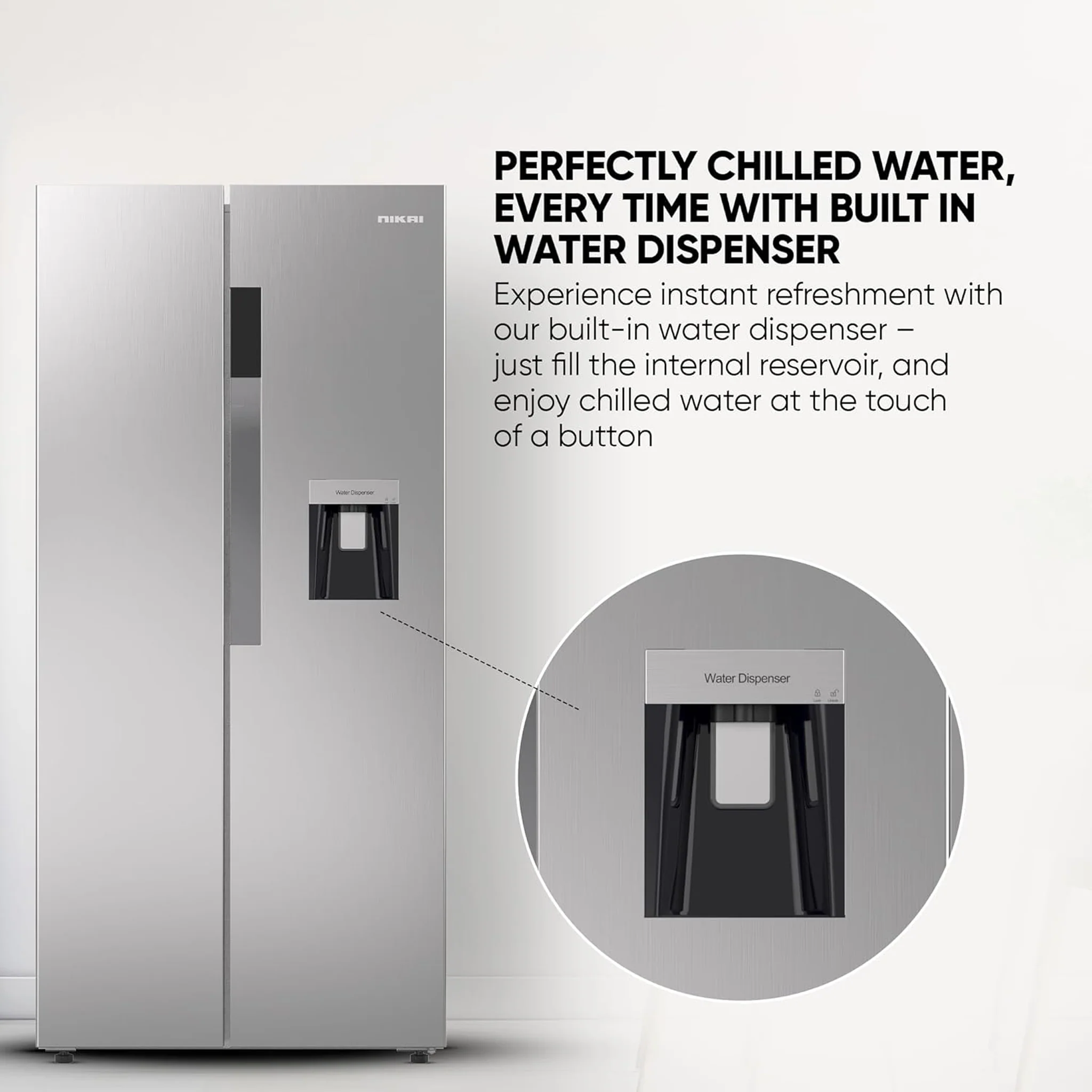 Nikai 750L Side by Side Refrigerator, NRF750SBSD5 - Image 6