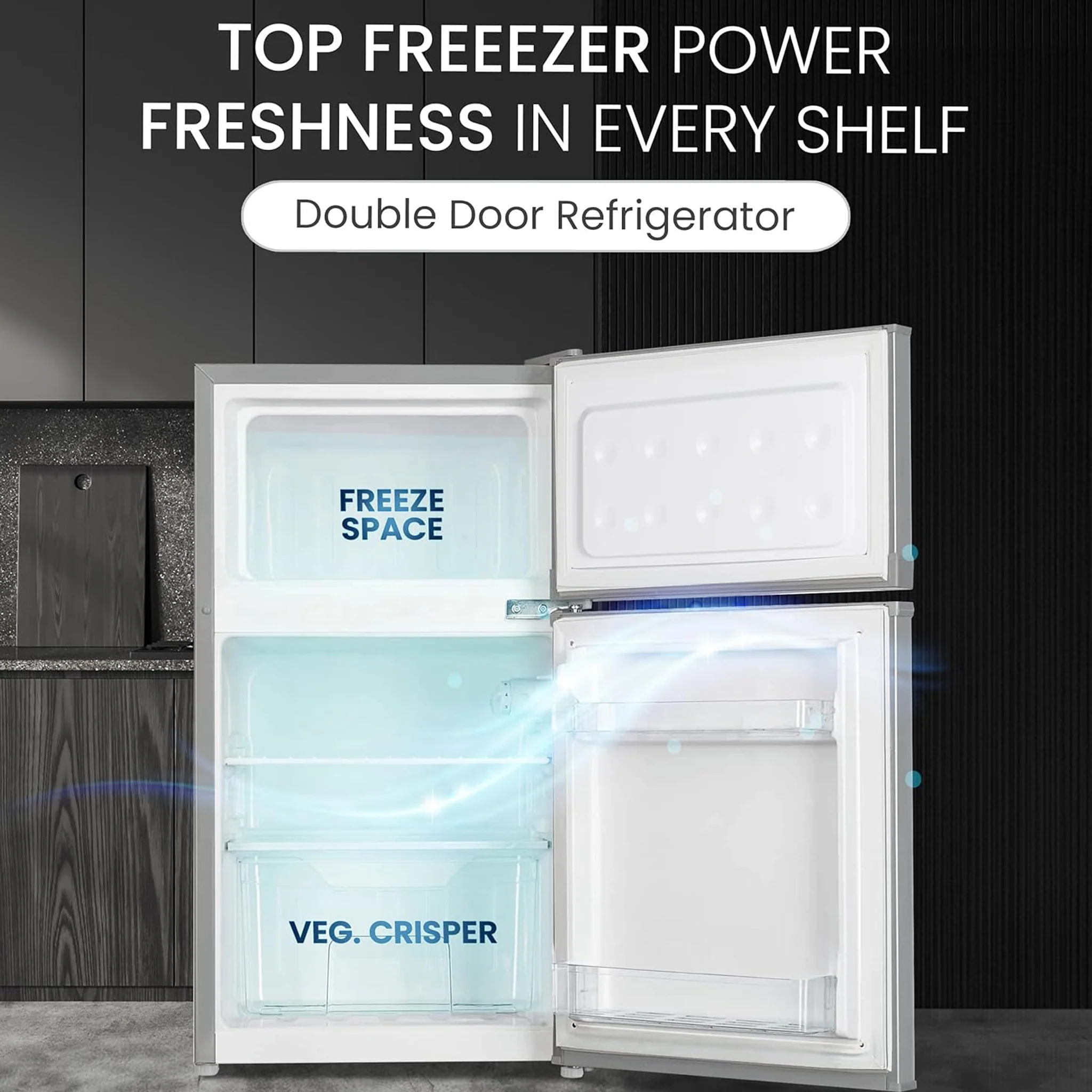Nobel 120L Double Door Refrigerator, NR120S - Image 4