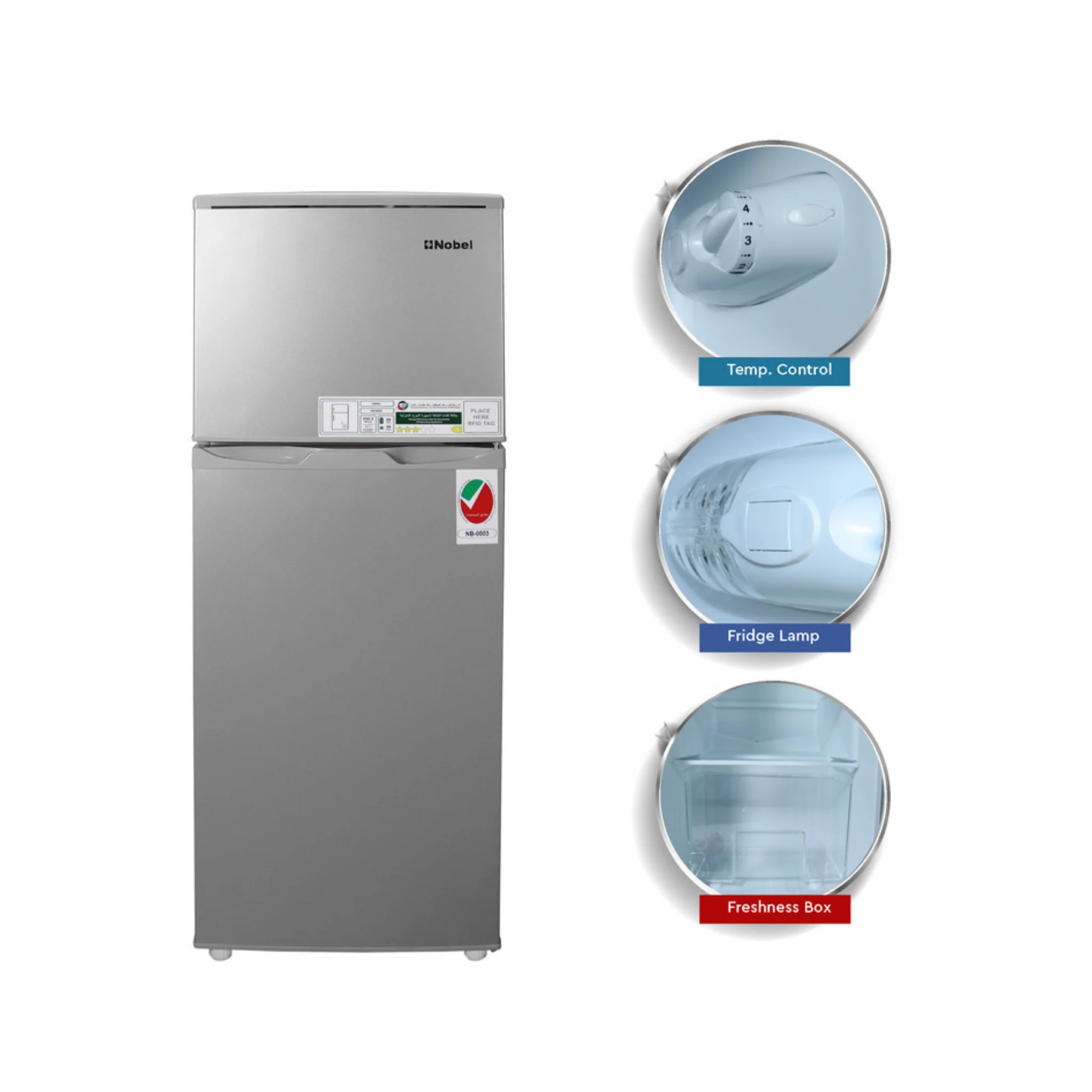 Nobel 132L Refrigerator, NR185RS - Image 2