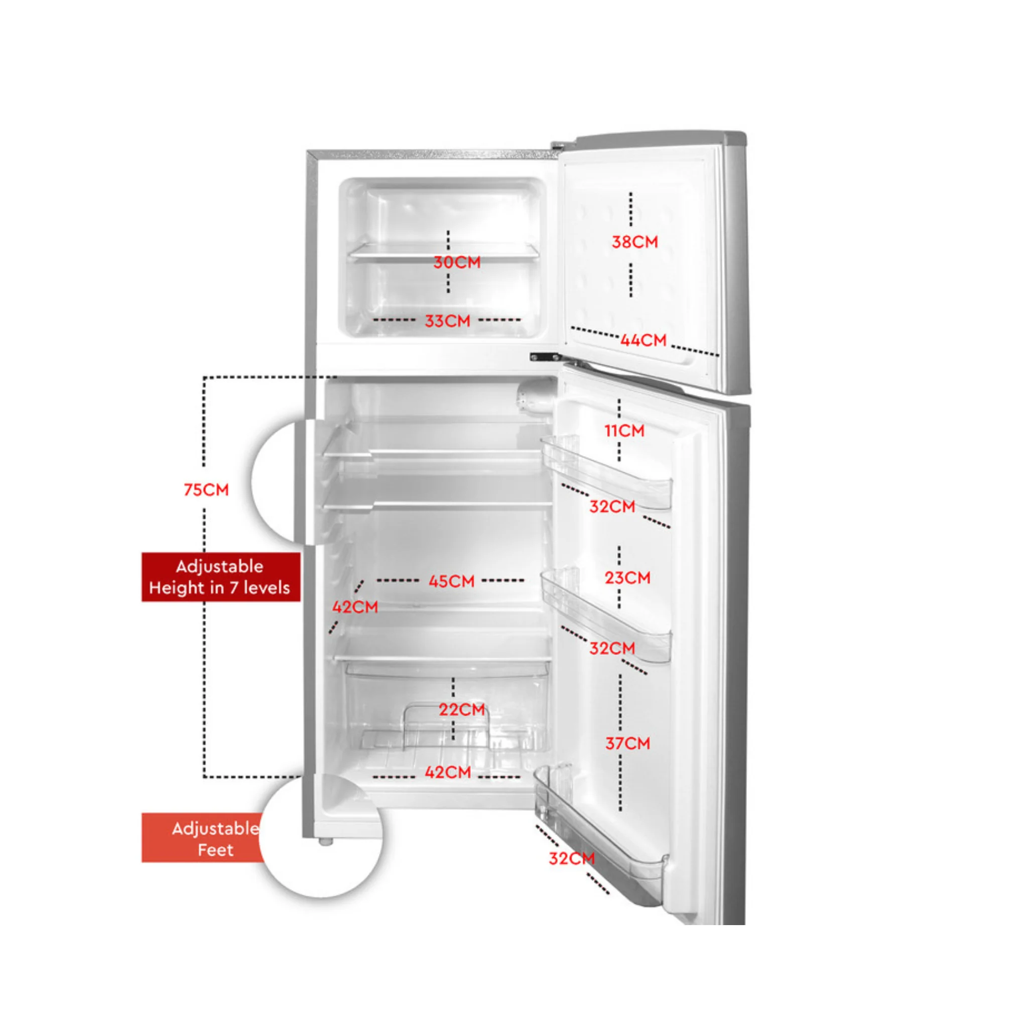 Nobel 132L Refrigerator, NR185RS - Image 3