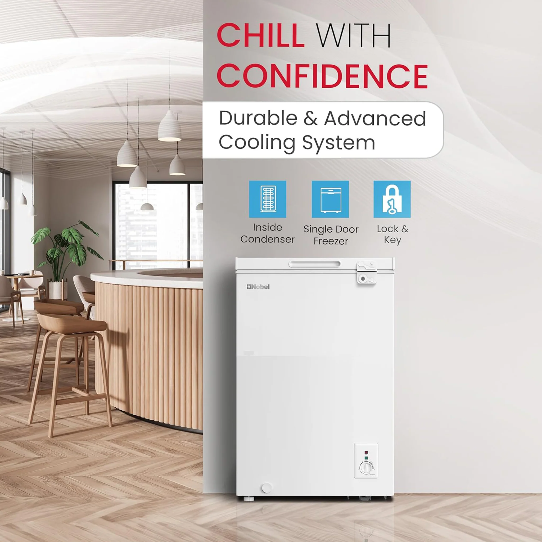 Nobel 145L Single Door Chest Freezer, NCF145 - Image 4