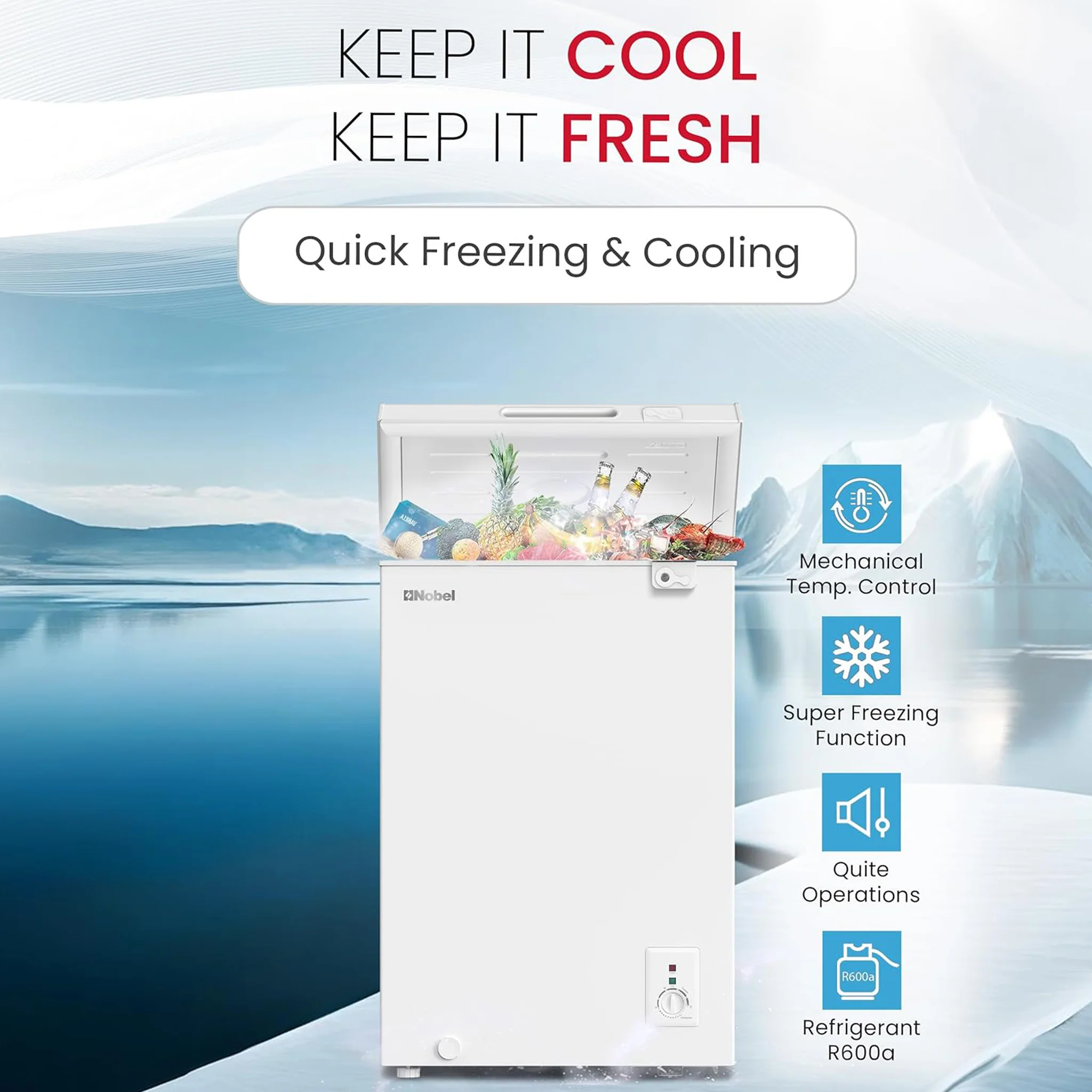 Nobel 145L Single Door Chest Freezer, NCF145 - Image 6