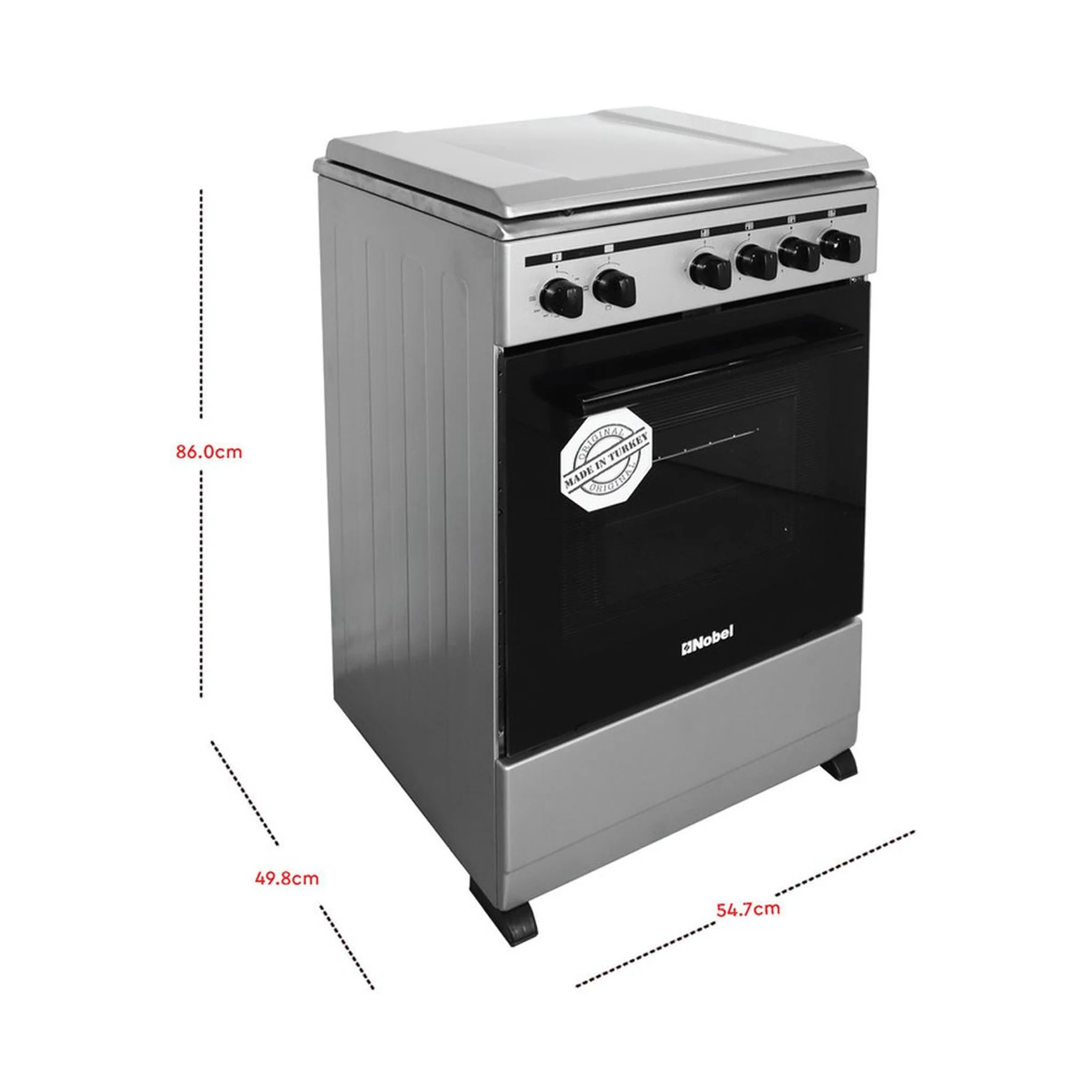 Nobel 50×50 cm 3 Gas Burners Gas 1 Hot Plate Electric Oven, NGC5300-S - Image 2
