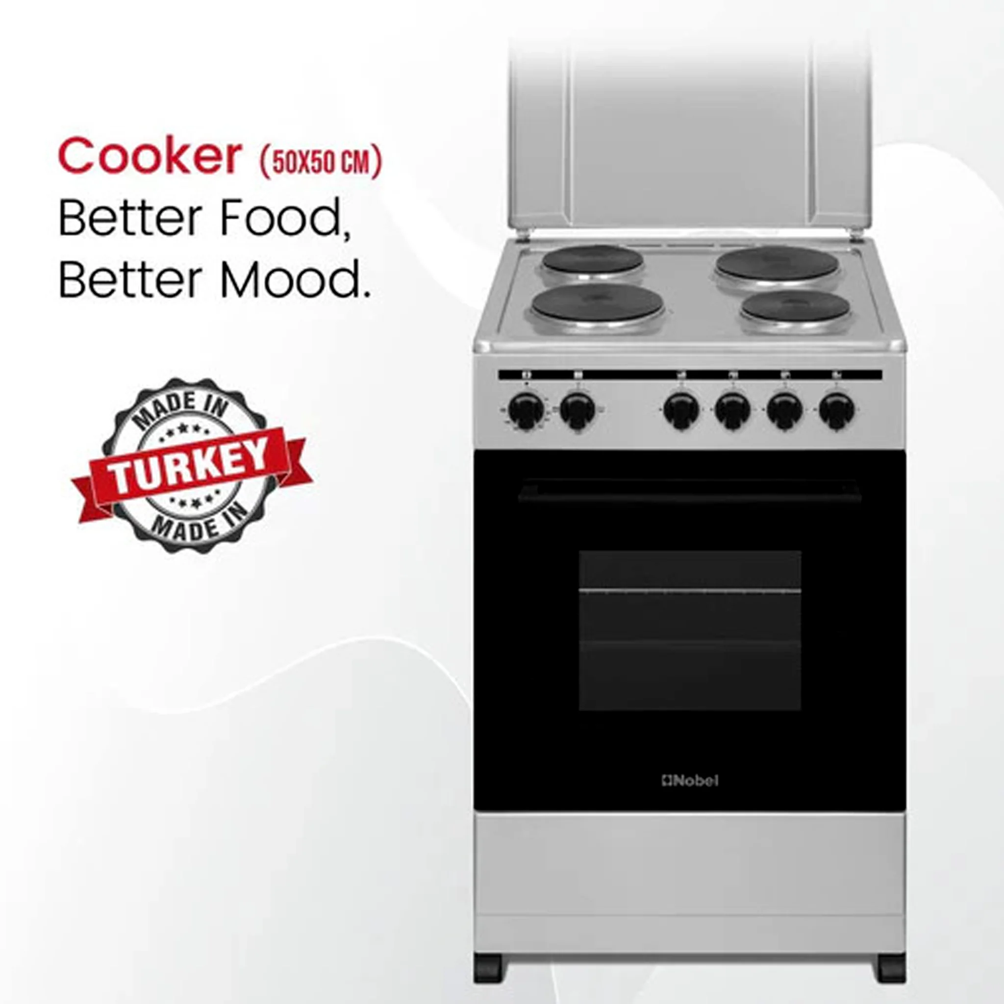 Nobel 50X50 Cm 4 Burner Electric Cooker, NGC5400-S - Image 3