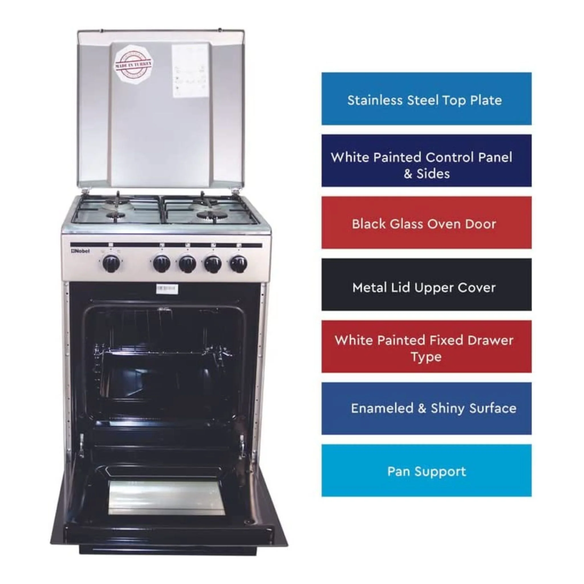 Nobel 50x50 4 Burner Cooking Range, NGC5000S - Image 4