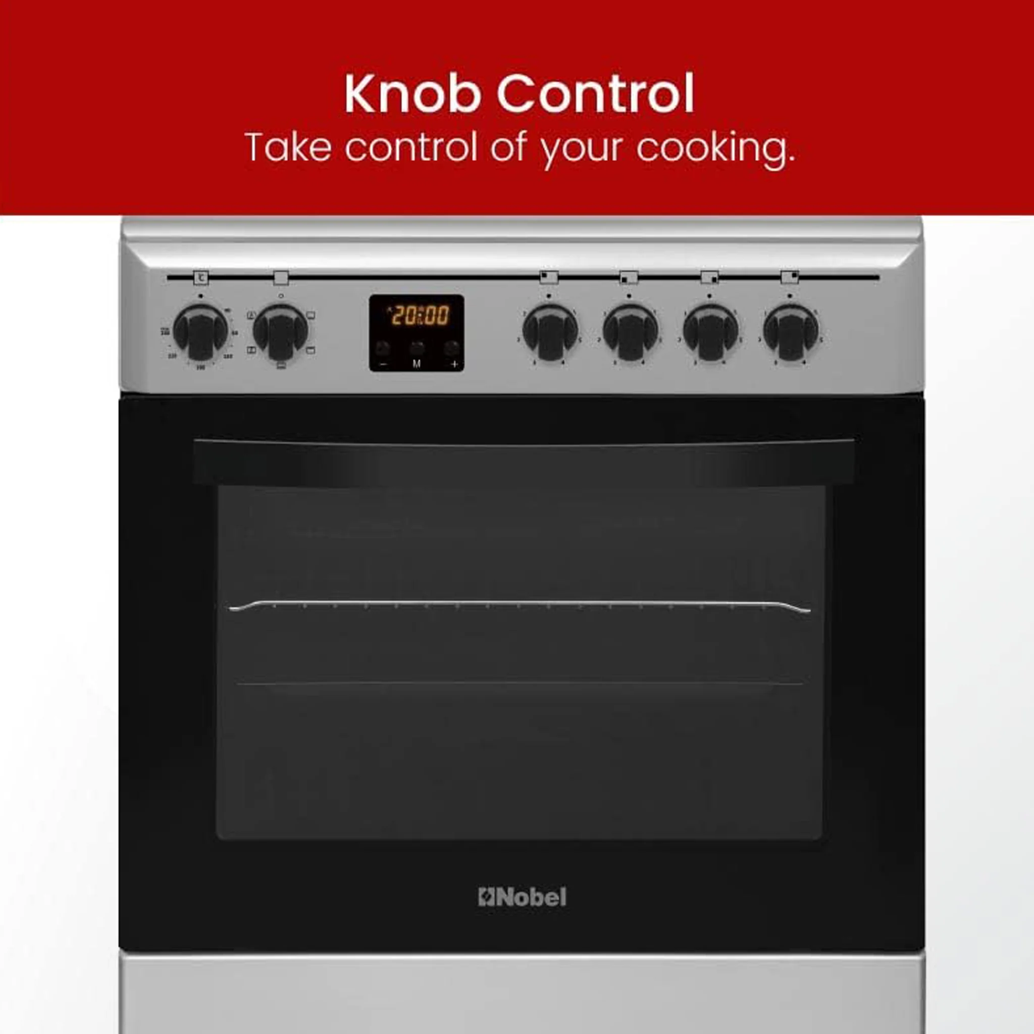 Nobel 60 x 60 Ceramic Cooker with Electric Grill & Oven, NGC60VTC - Image 3