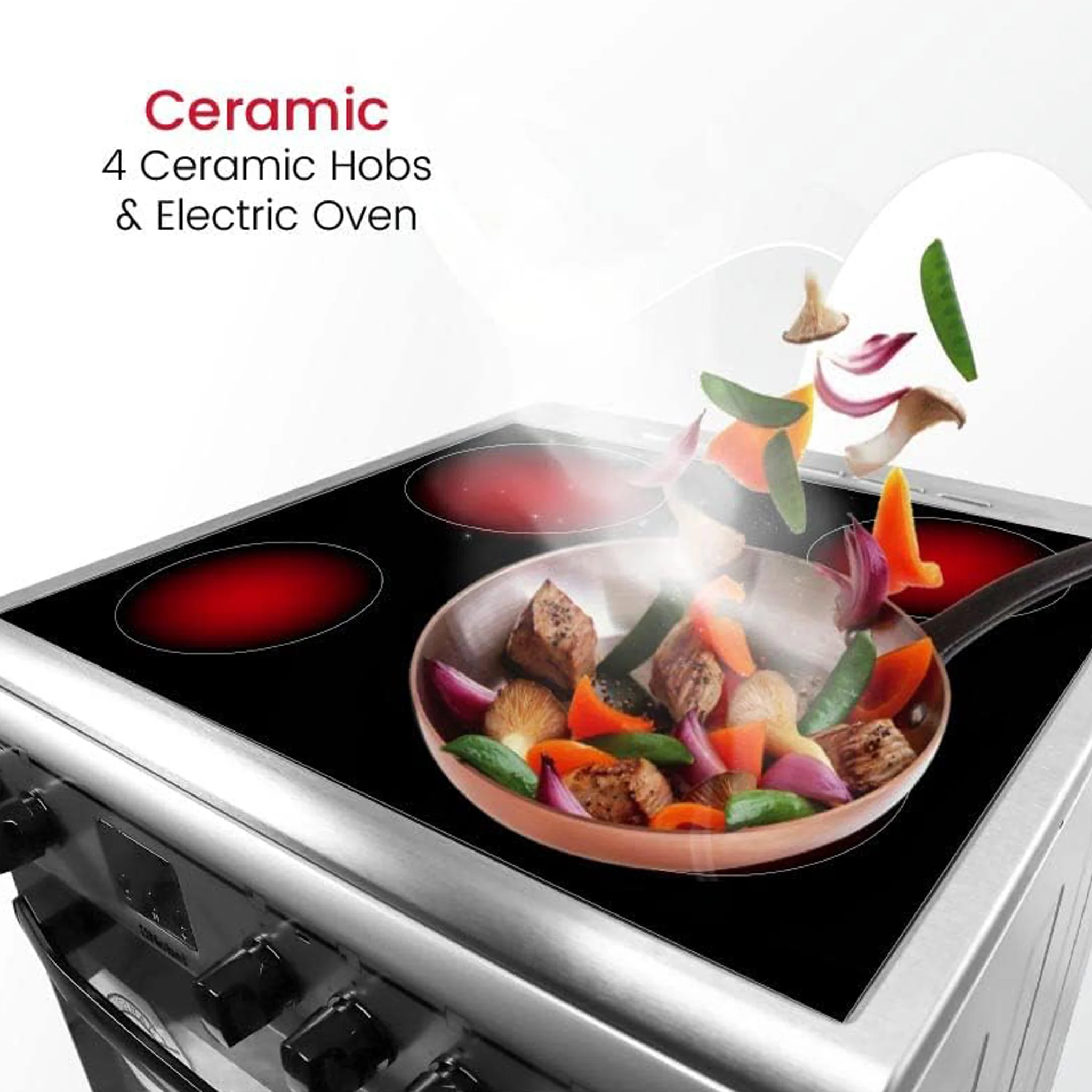 Nobel 60 x 60 Ceramic Cooker with Electric Grill & Oven, NGC60VTC - Image 6