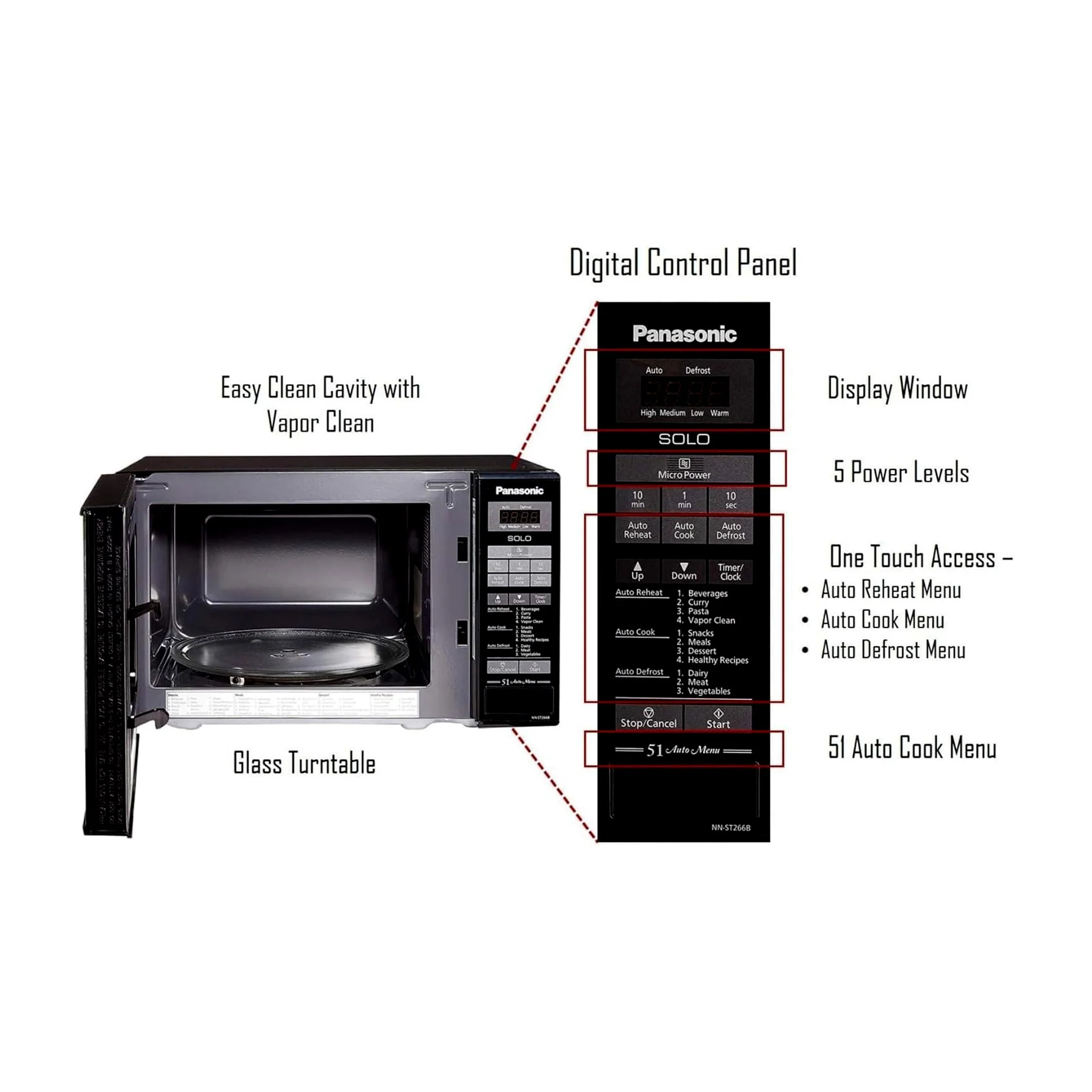 Panasonic 20L Solo Microwave Oven, NN-ST266B - Image 4
