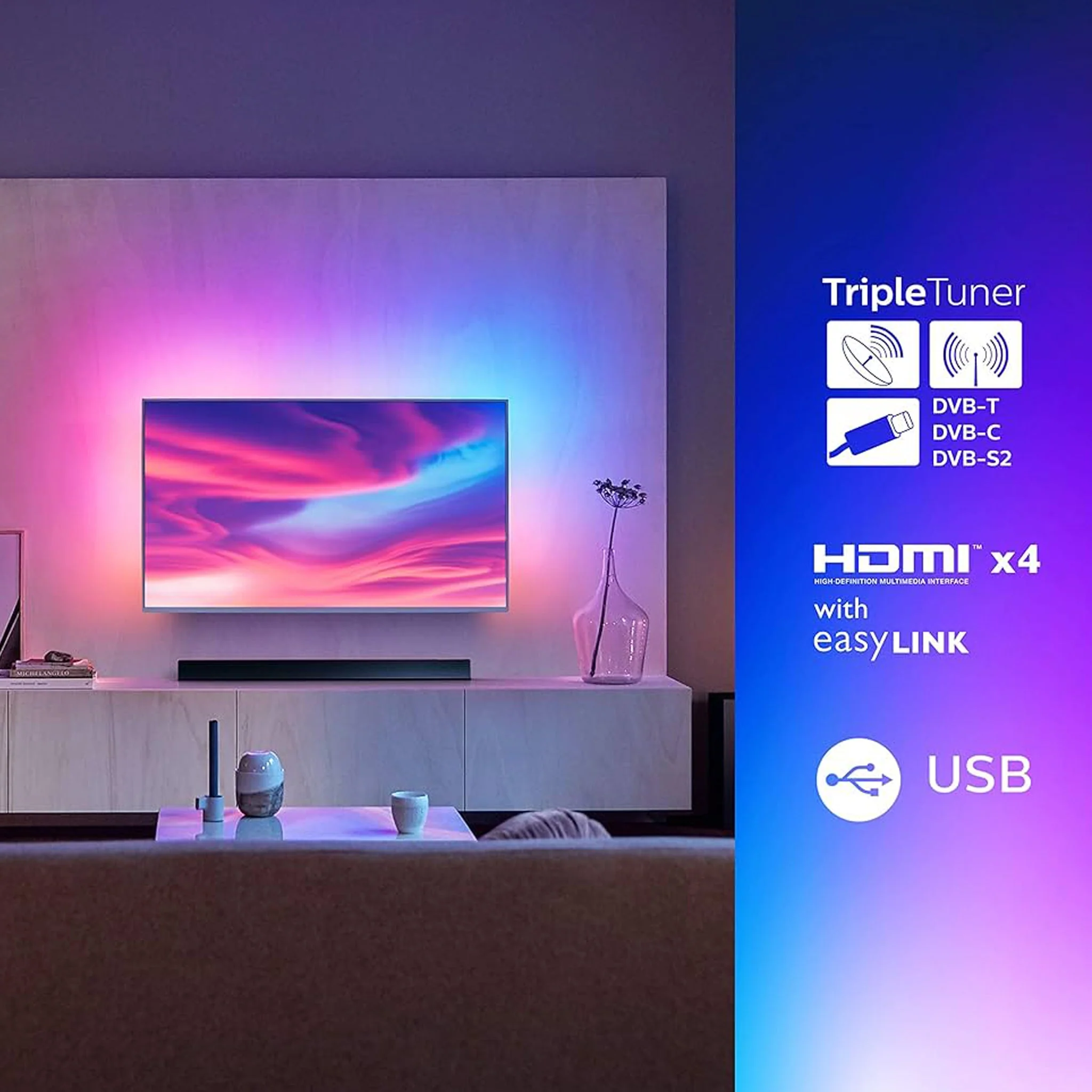 Philips 50 inch Smart TV -4K - Ambient Light, 50PUS8007 - Image 5