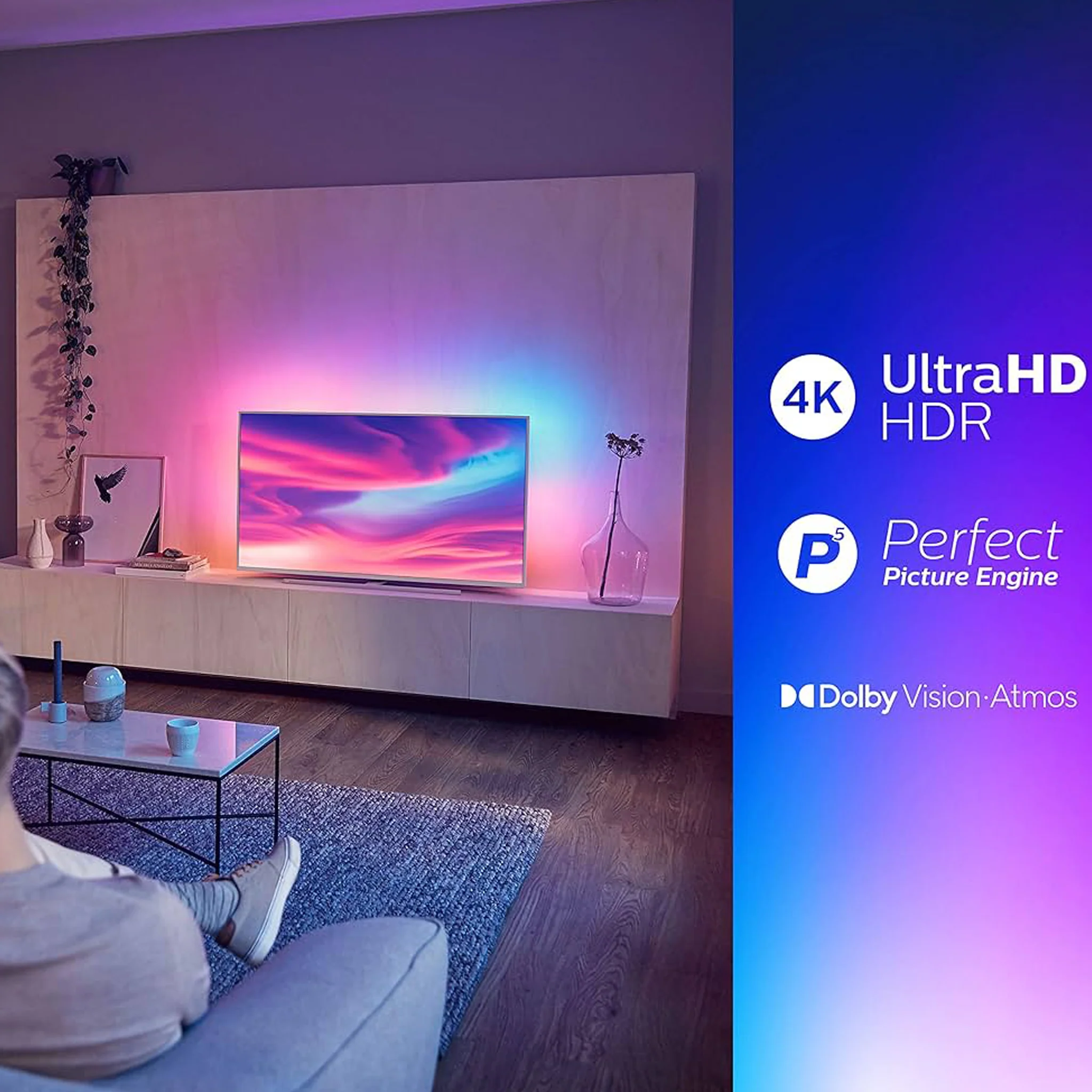 Philips 75 inch Smart TV -4K - Ambient Light, 75PUS8807 - Image 4