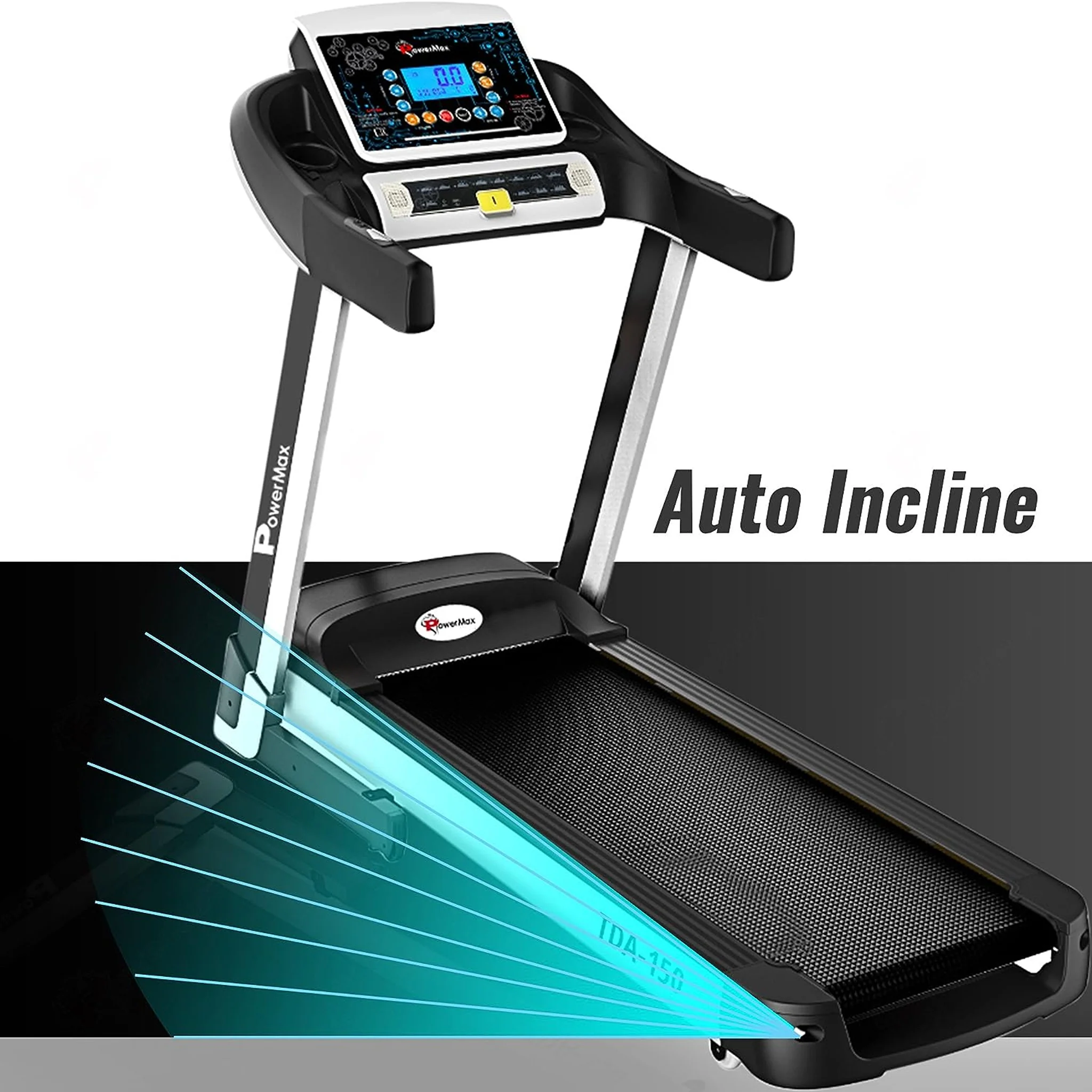 PowerMax 5HP Treadmill with Auto Incline & Hydraulic Softdrop, TDA-150 - Image 3
