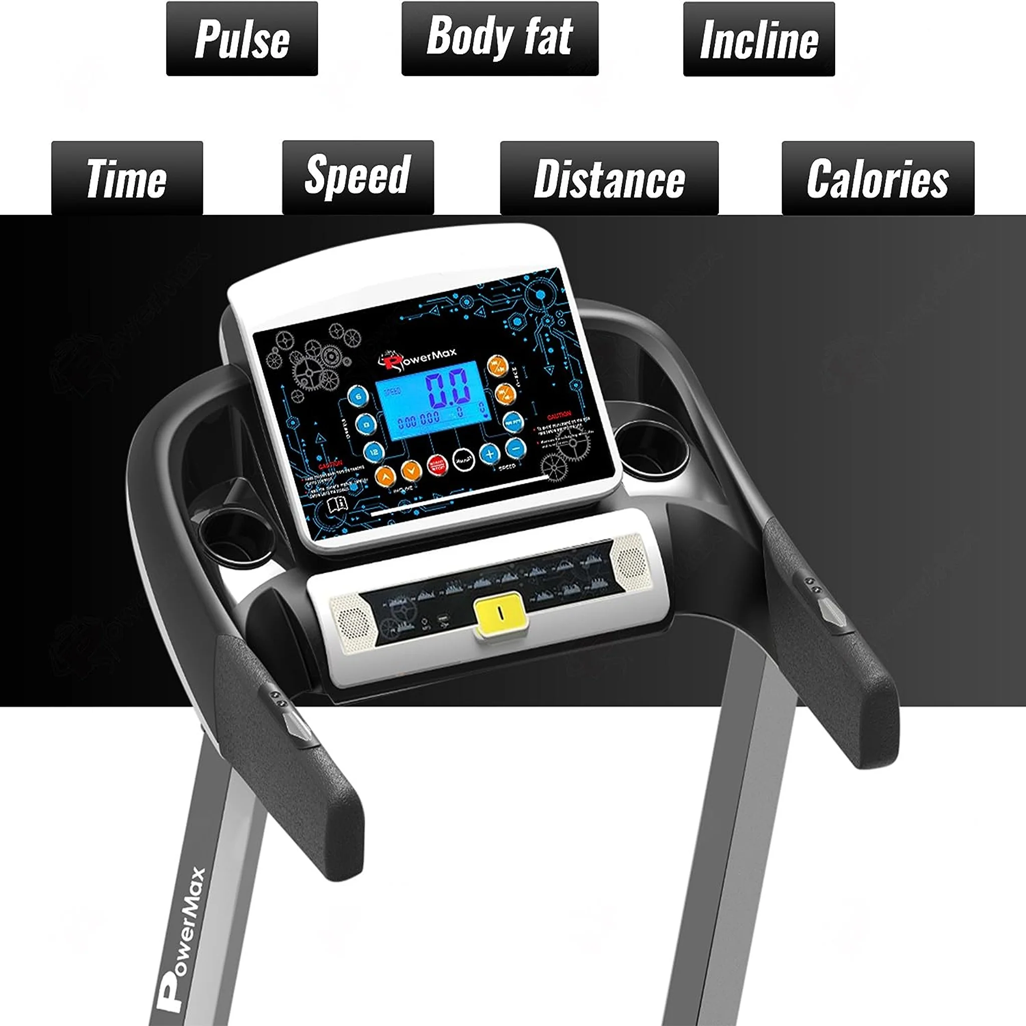 PowerMax 5HP Treadmill with Auto Incline & Hydraulic Softdrop, TDA-150 - Image 4