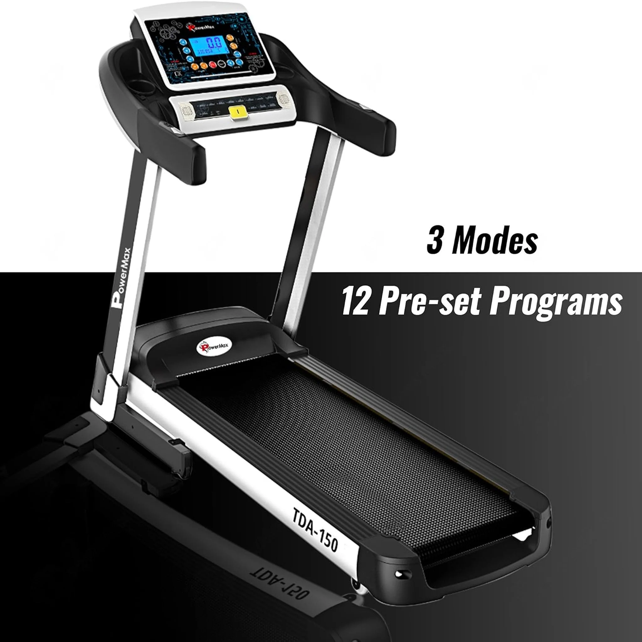 PowerMax 5HP Treadmill with Auto Incline & Hydraulic Softdrop, TDA-150 - Image 8