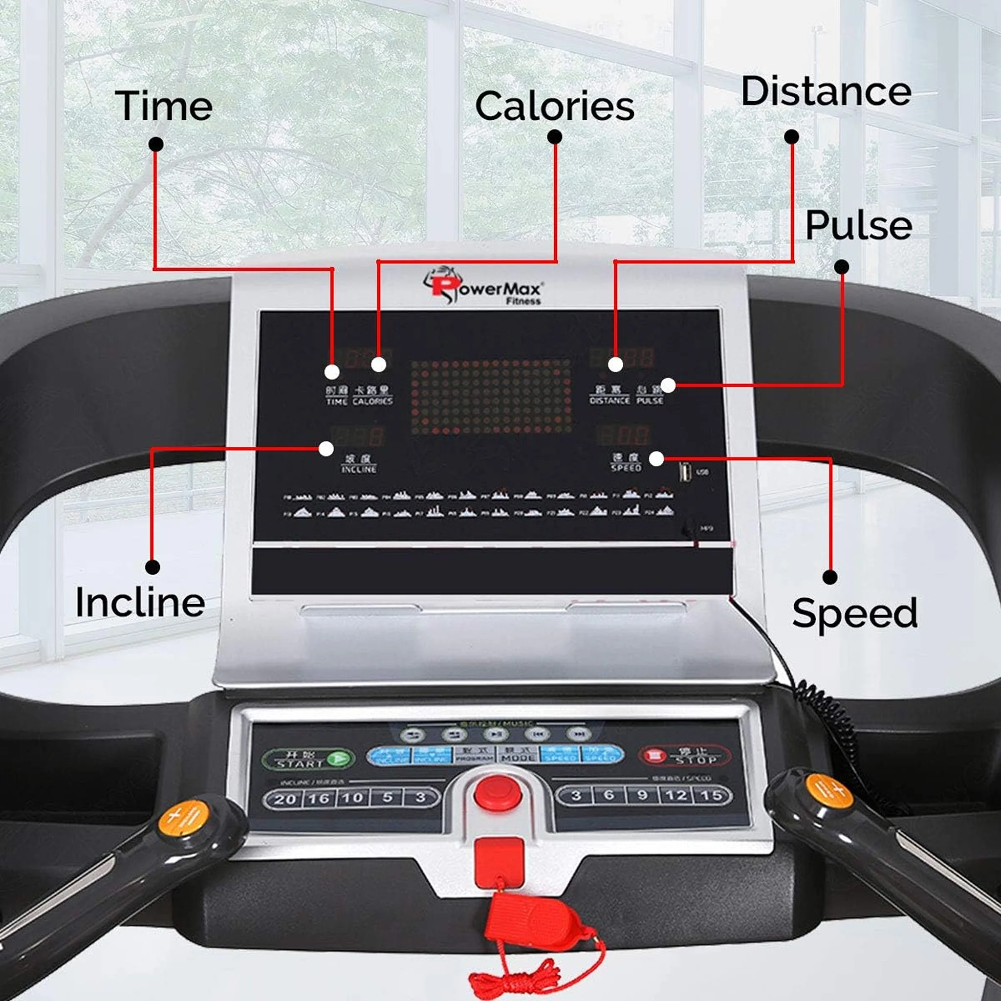 PowerMax Commercial & Automatic Incline Motorized Treadmill, TA-C4 - Image 3