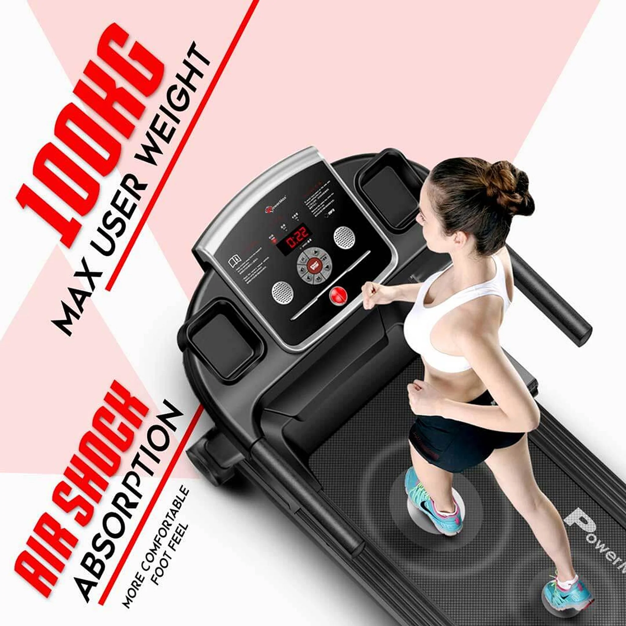 PowerMax Motorized Treadmill with MP3 & iPad Holder, TDM-101 - Image 6