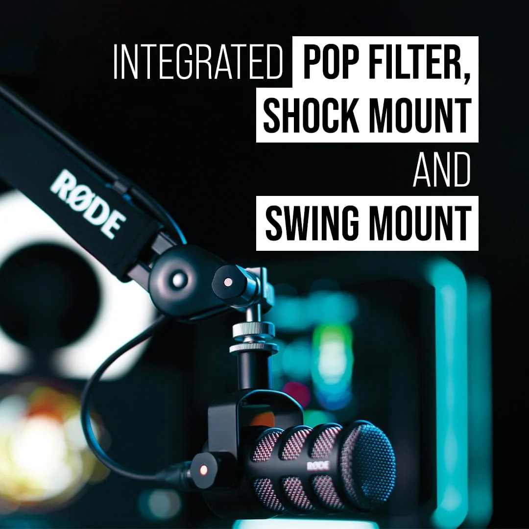 RØDE PodMic Broadcast-quality Dynamic Microphone with Integrated Swing Mount - Image 5