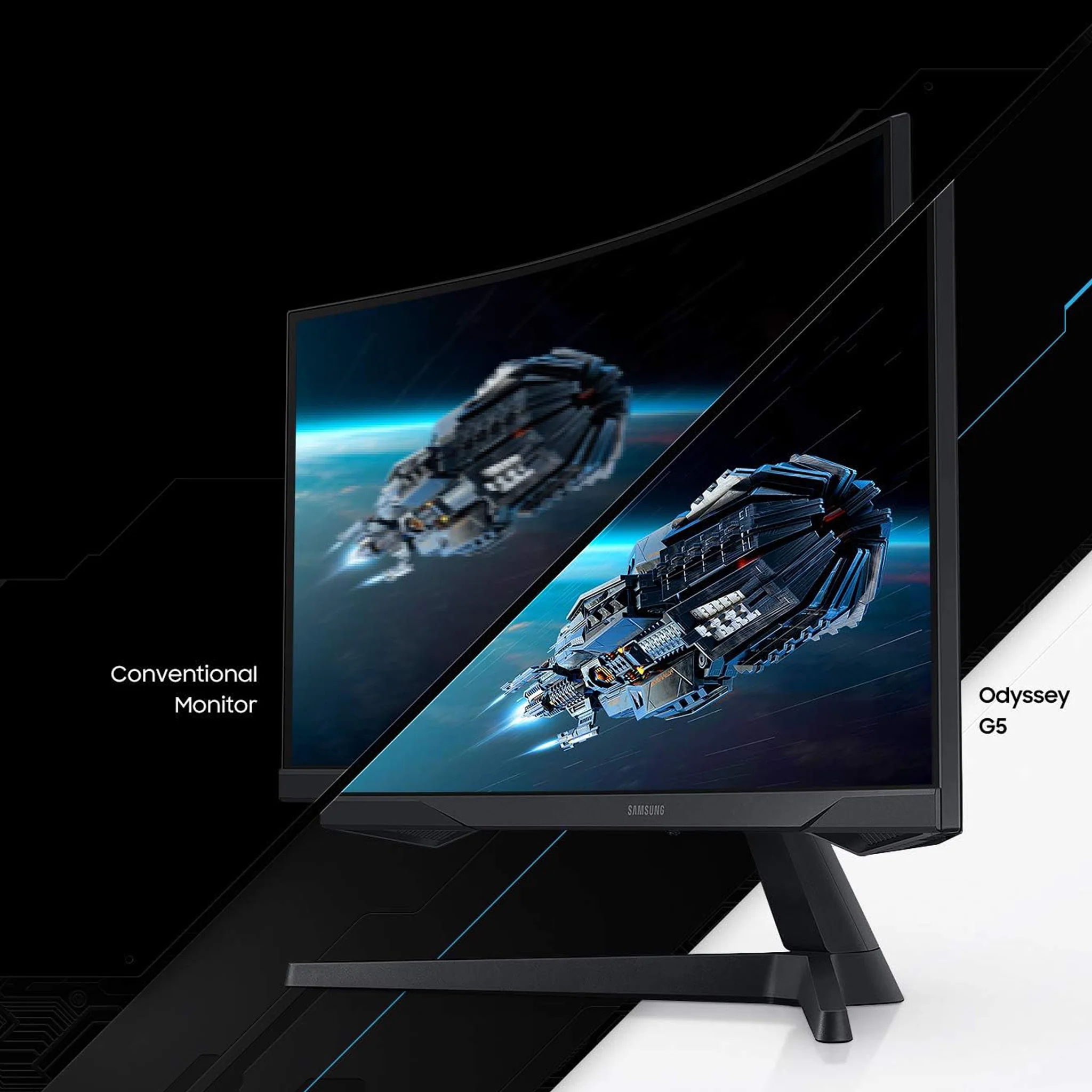 Samsung 27 inch Odyssey G5 Series Gaming Monitor - 144Hz, C27G55TQBM - Image 7
