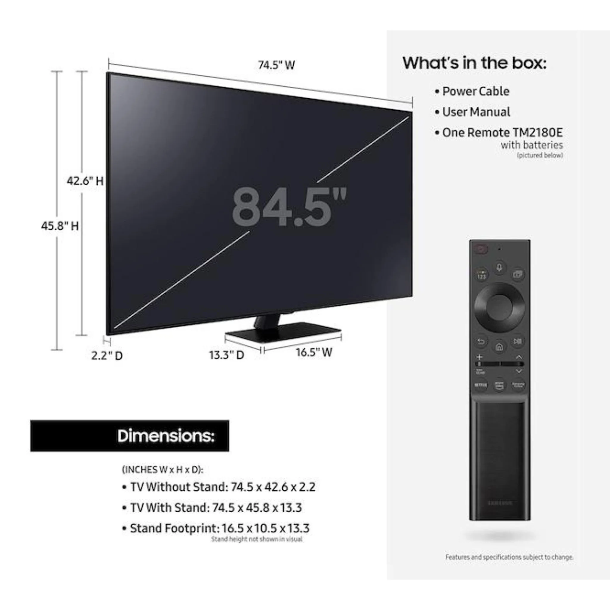 Samsung 85 inch Smart QLED TV, 85Q80A - Image 3