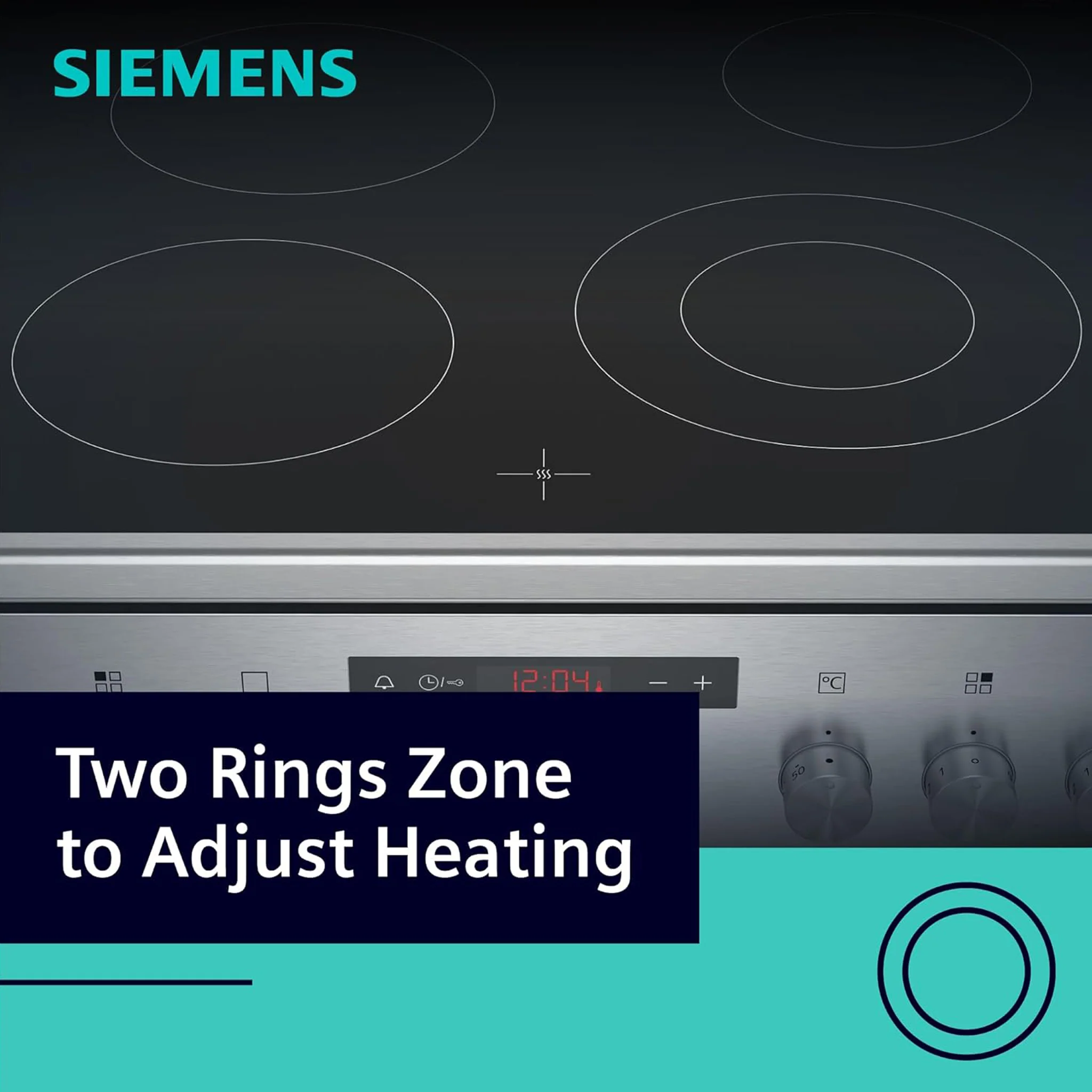 Siemens 60X60 Cm 4 Burner Electric Cooking Range, HK8Q3A150-23 - Image 4