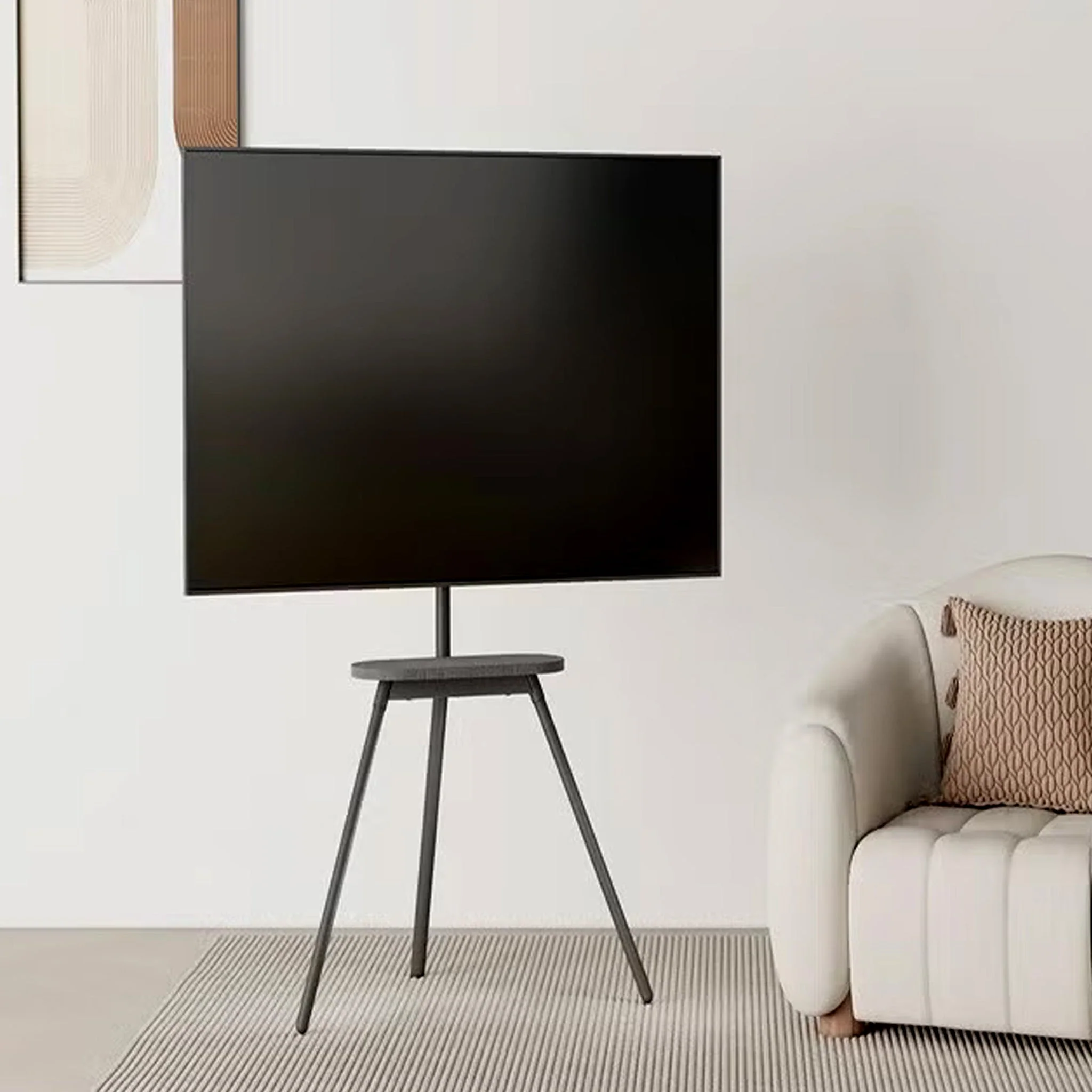 Skill Tech 43" - 65" Easel Studio TV Floor Stand with Fabric Shelf - Image 2