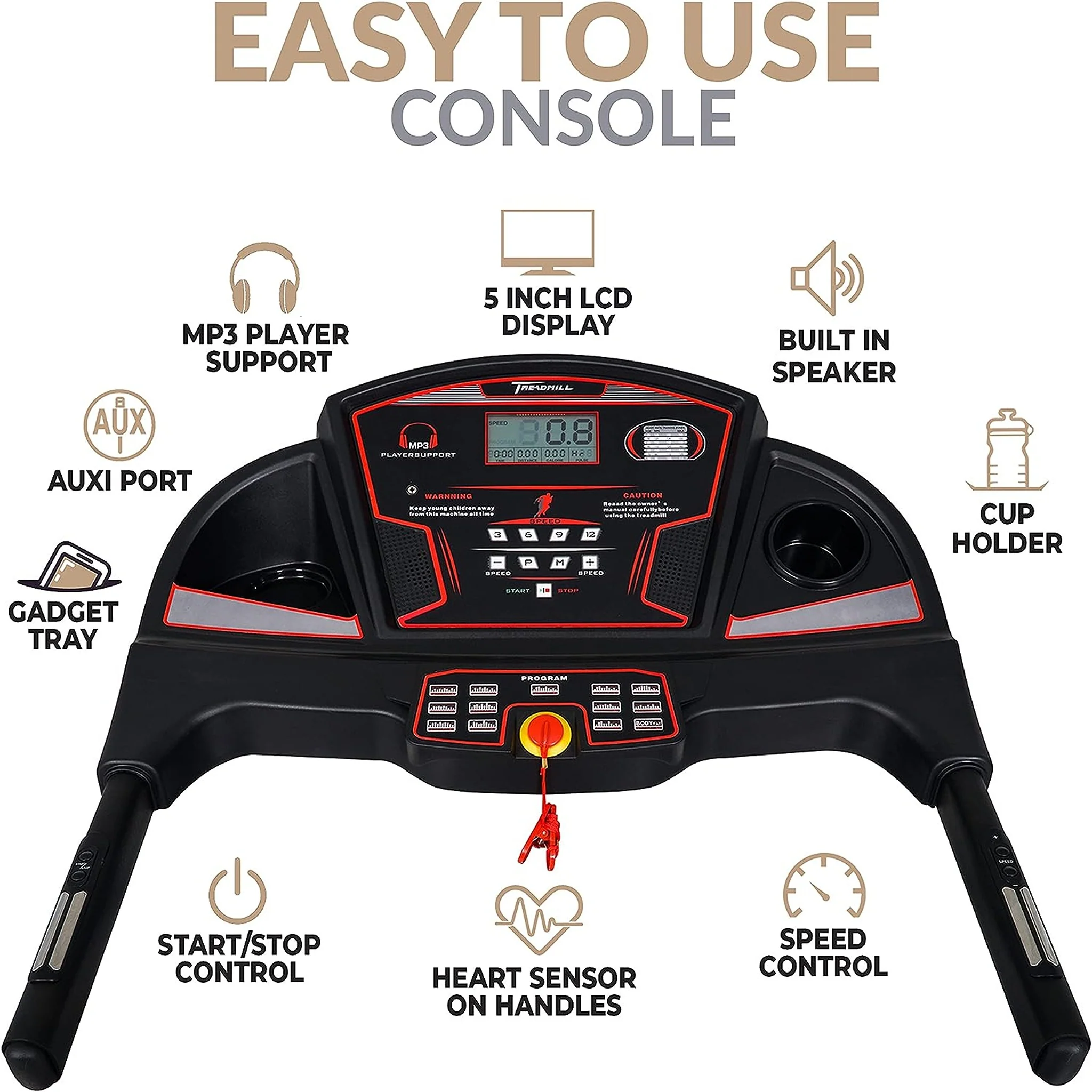 SKY LAND 4 In 1-Massager Foldable Motorized Treadmill, EM-1242 - Image 6