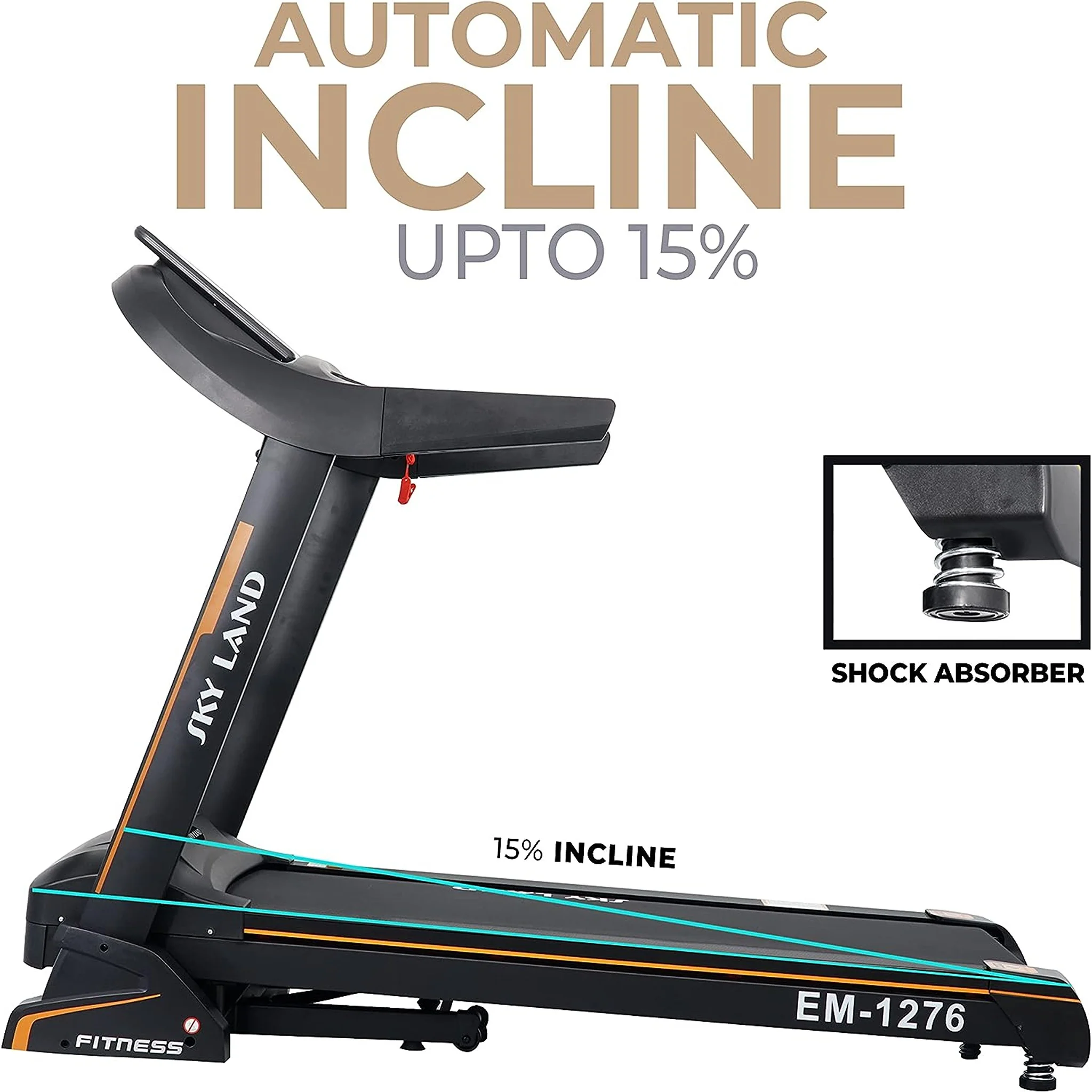 Sky Land Fitness 5.5HP Automatic Foldable Treadmill, EM-1276 - Image 5