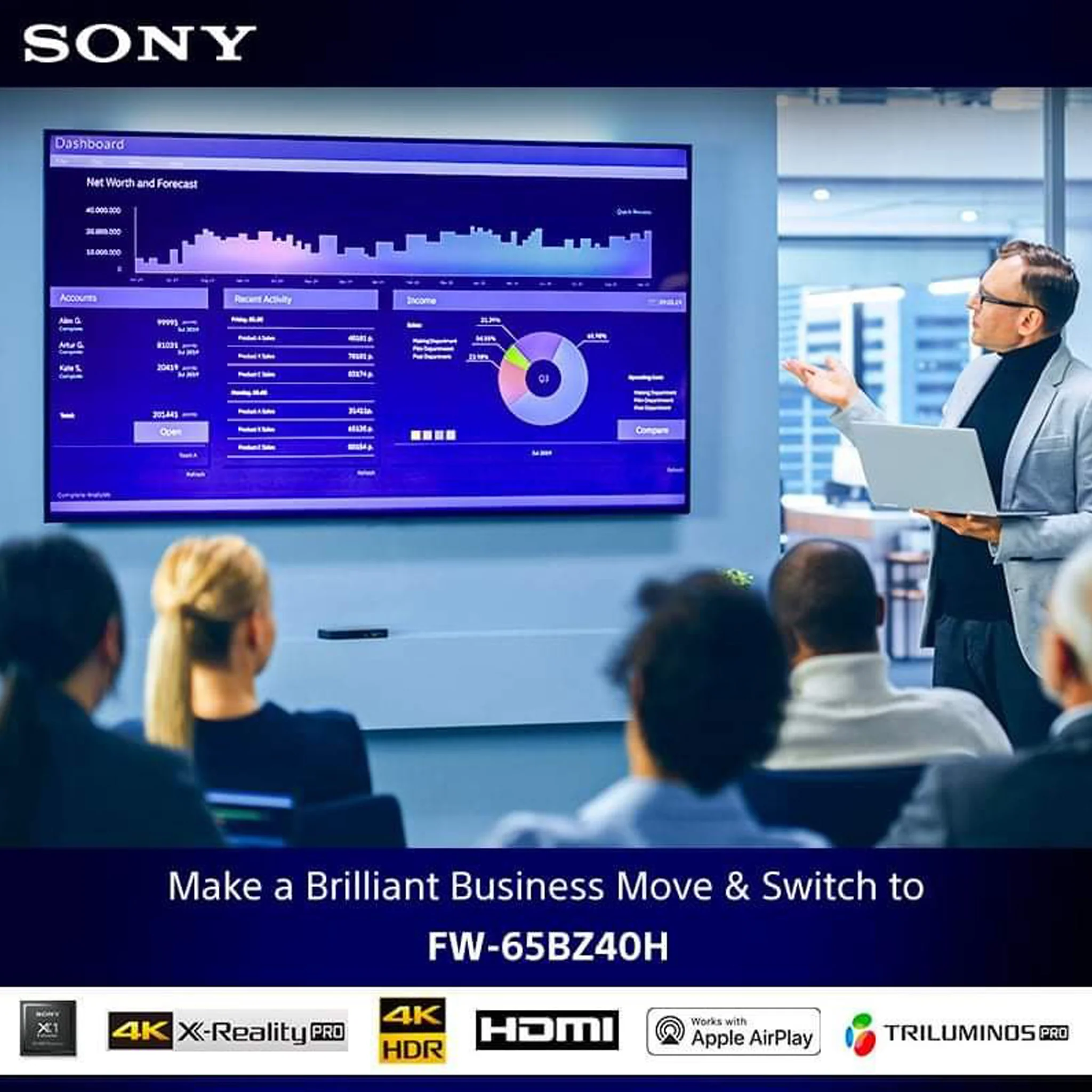 Sony 65 inch Ultra HD Professional Display - 4K, 65BZ40H - Image 5