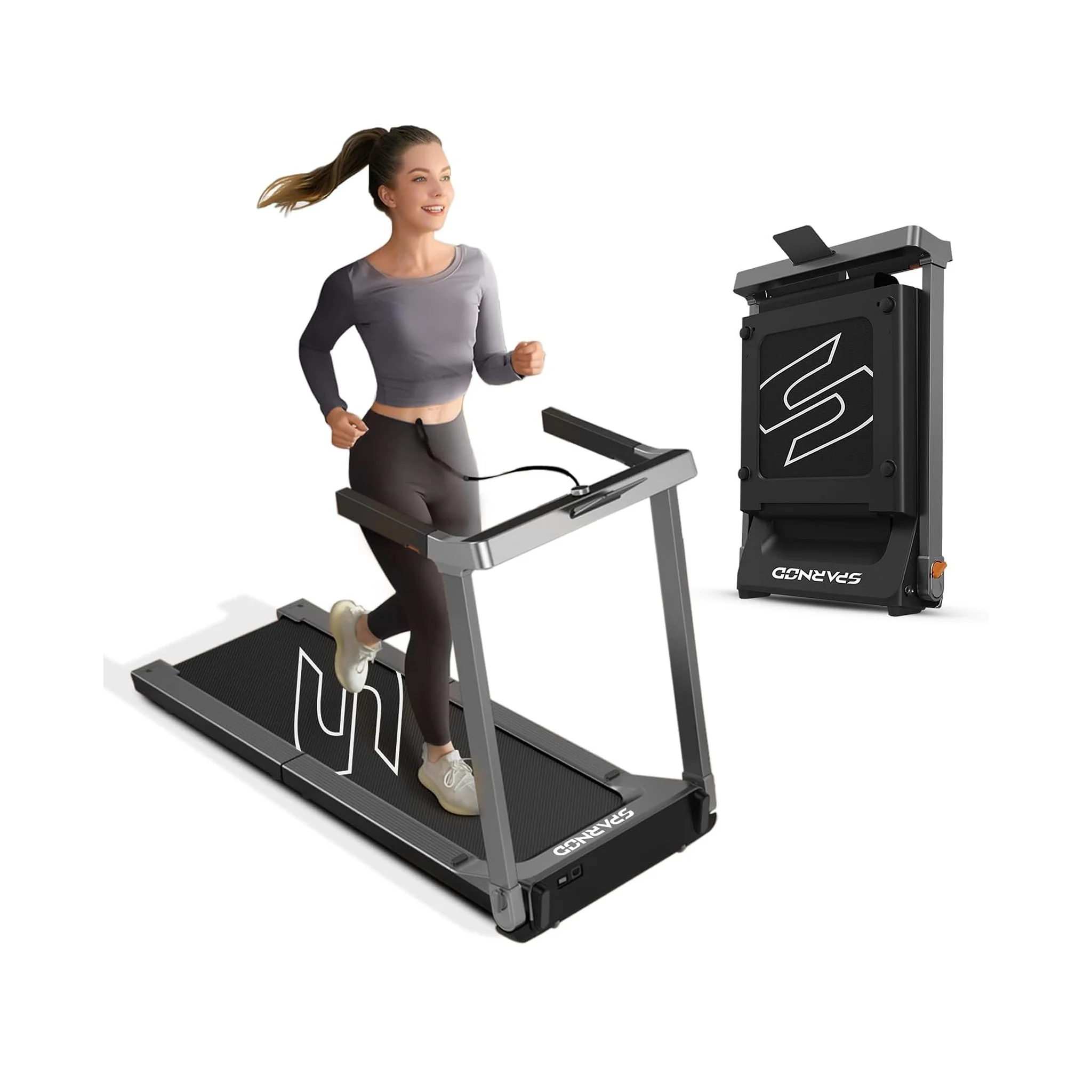Sparnod 180 Degree Folding Running Deck Treadmill, STH-3090