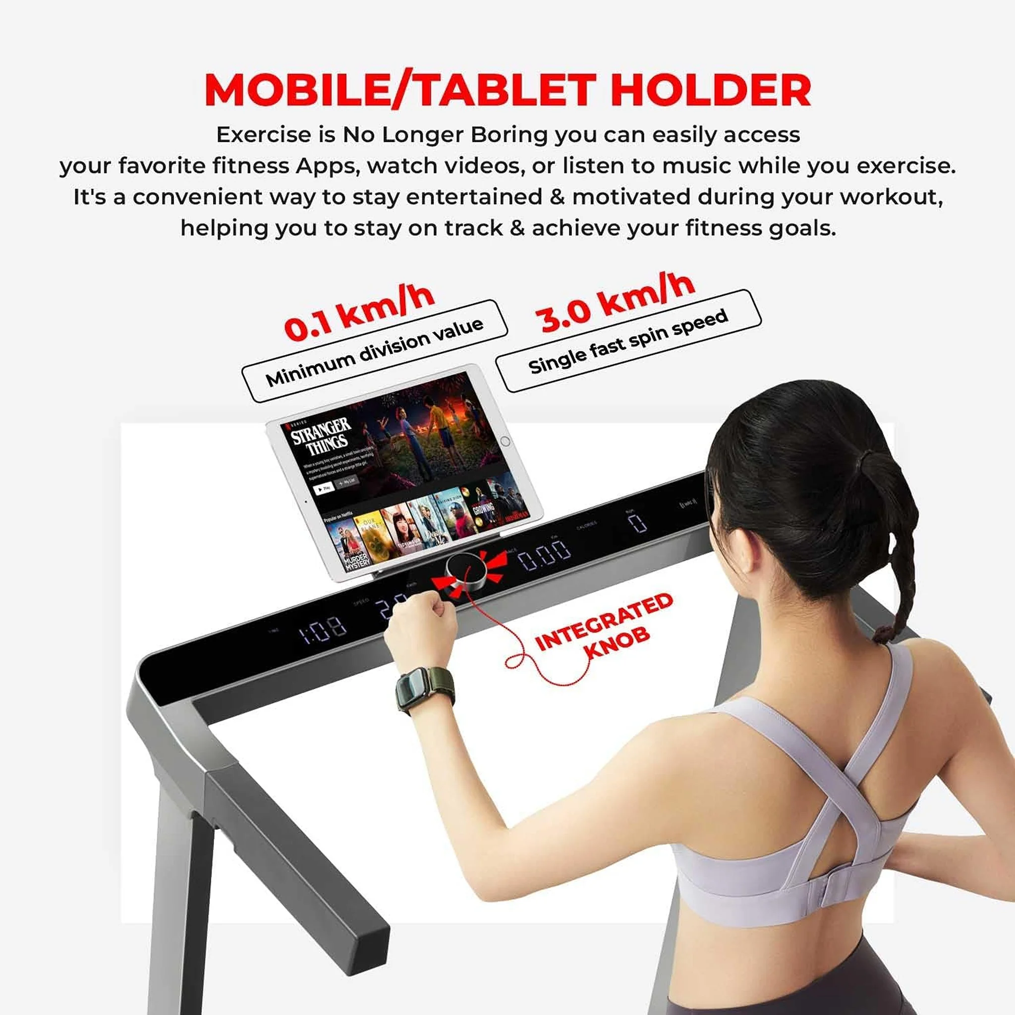 Sparnod 180 Degree Folding Running Deck Treadmill, STH-3090 - Image 7