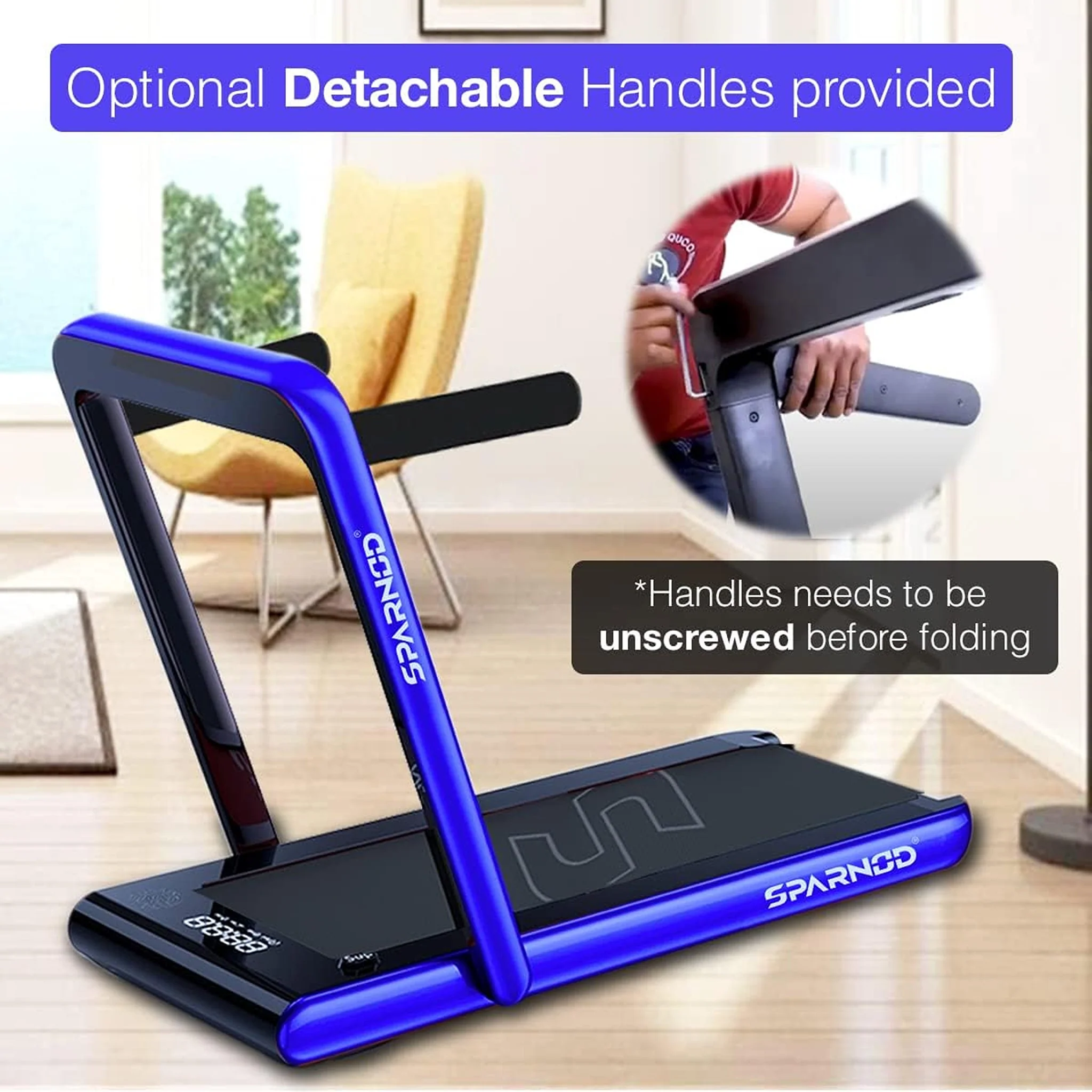 Sparnod Fitness 4HP 2 in 1 Foldable Treadmill, STH-3020 - Image 2