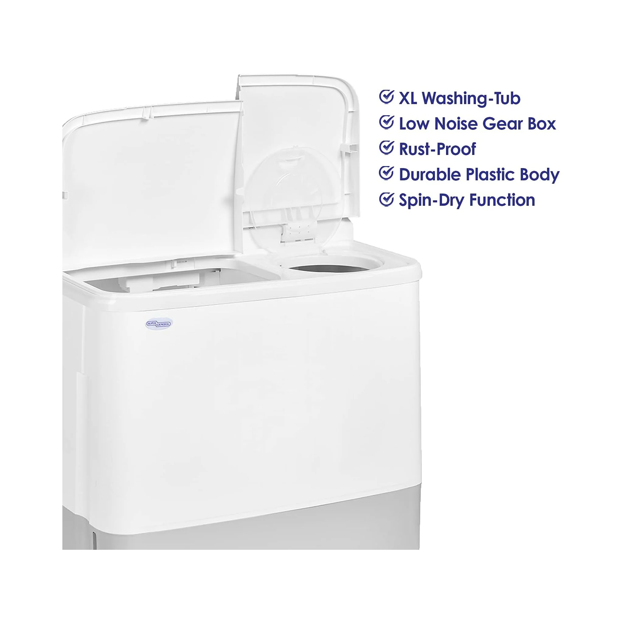 Super General 10KG Twin Hub Washing Machine, SGW105 - Image 3