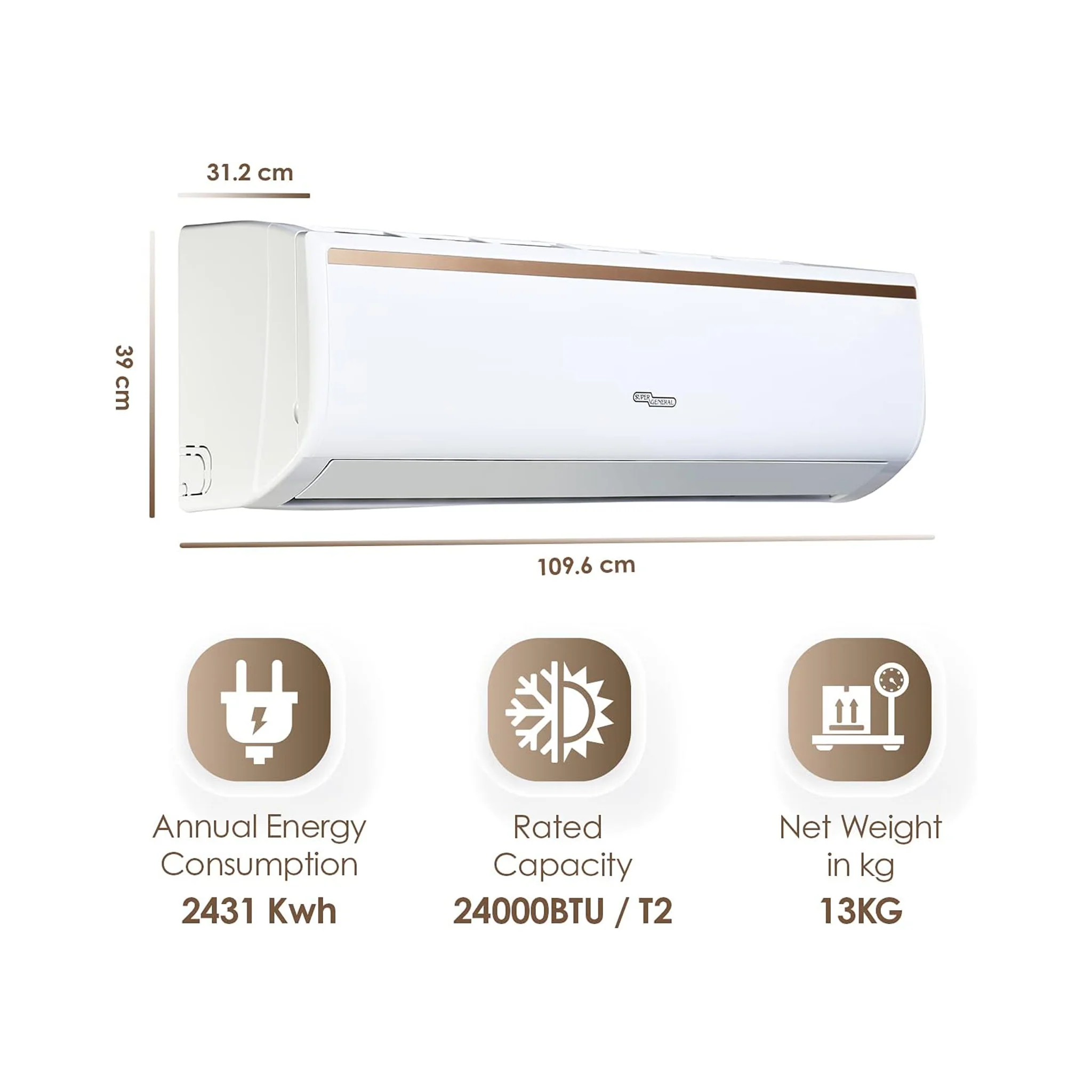 Super General 2 Ton Rotary T3 Split Air Conditioner, SGS249AE - Image 4