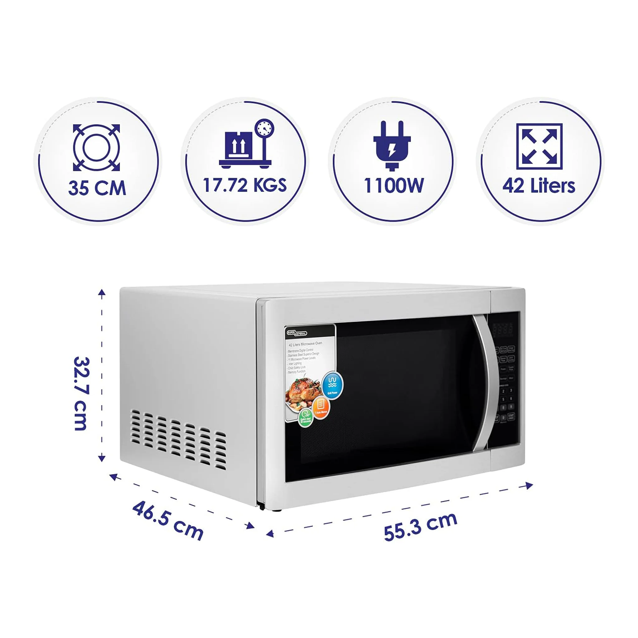Super General 42L Microwave Oven, SGMM945DGS - Image 5