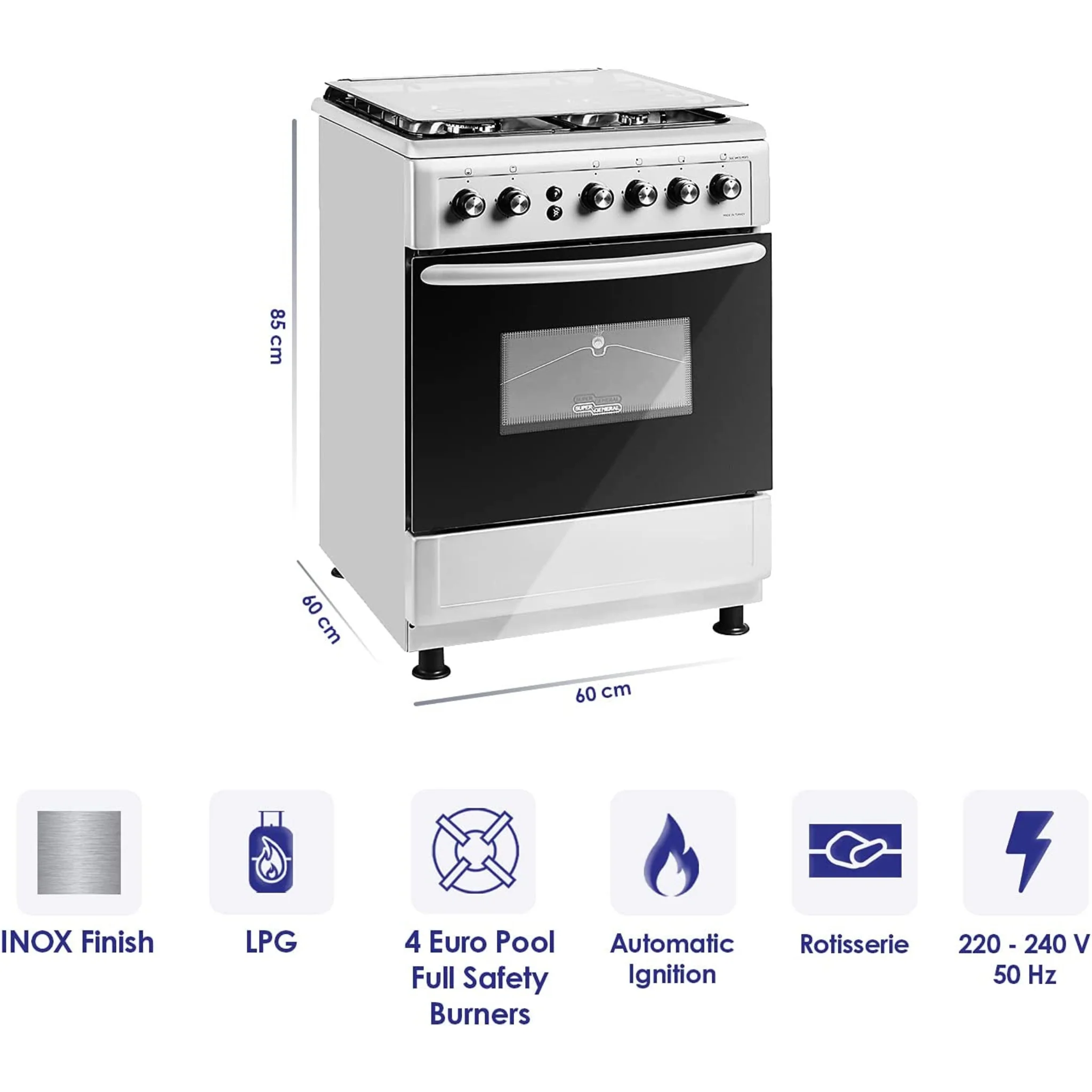 Super General 60x60 Cooking Range, SGC 6471 MSFS - Image 3