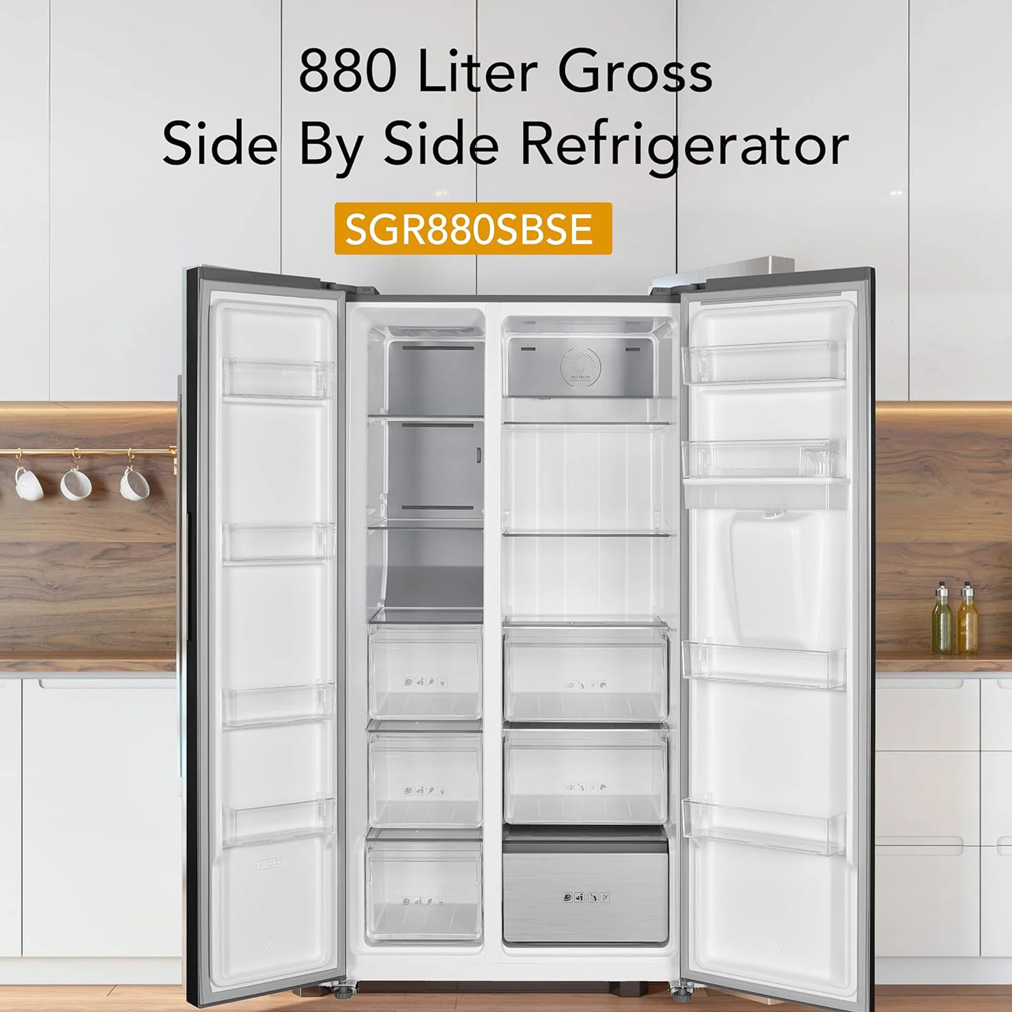 Super General 880L Side by Side Refrigerator, SGR880SBSE - Image 3