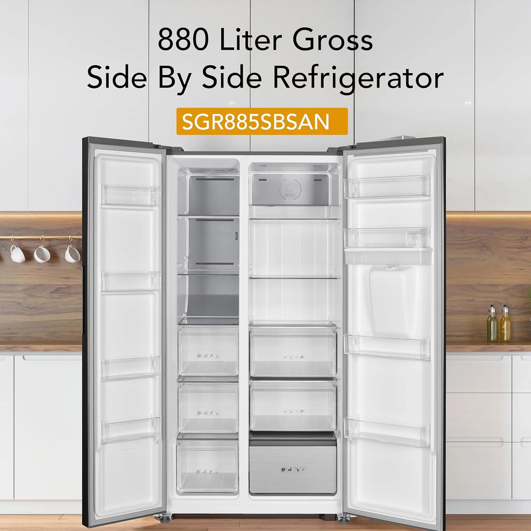 Super General 885L Side by Side Refrigerator, SGR885SBSAN - Image 3