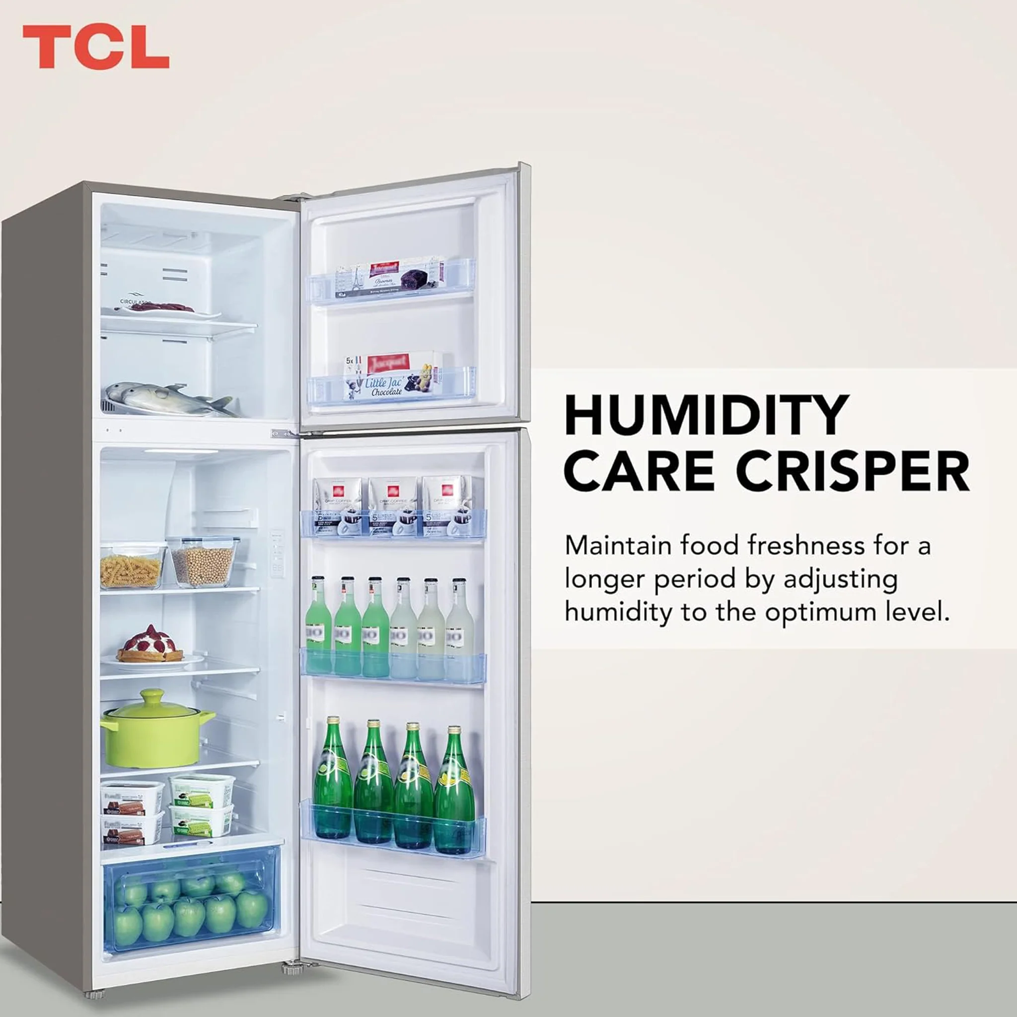 TCL 370L Top Mount Refrigerator, P370TMN - Image 2
