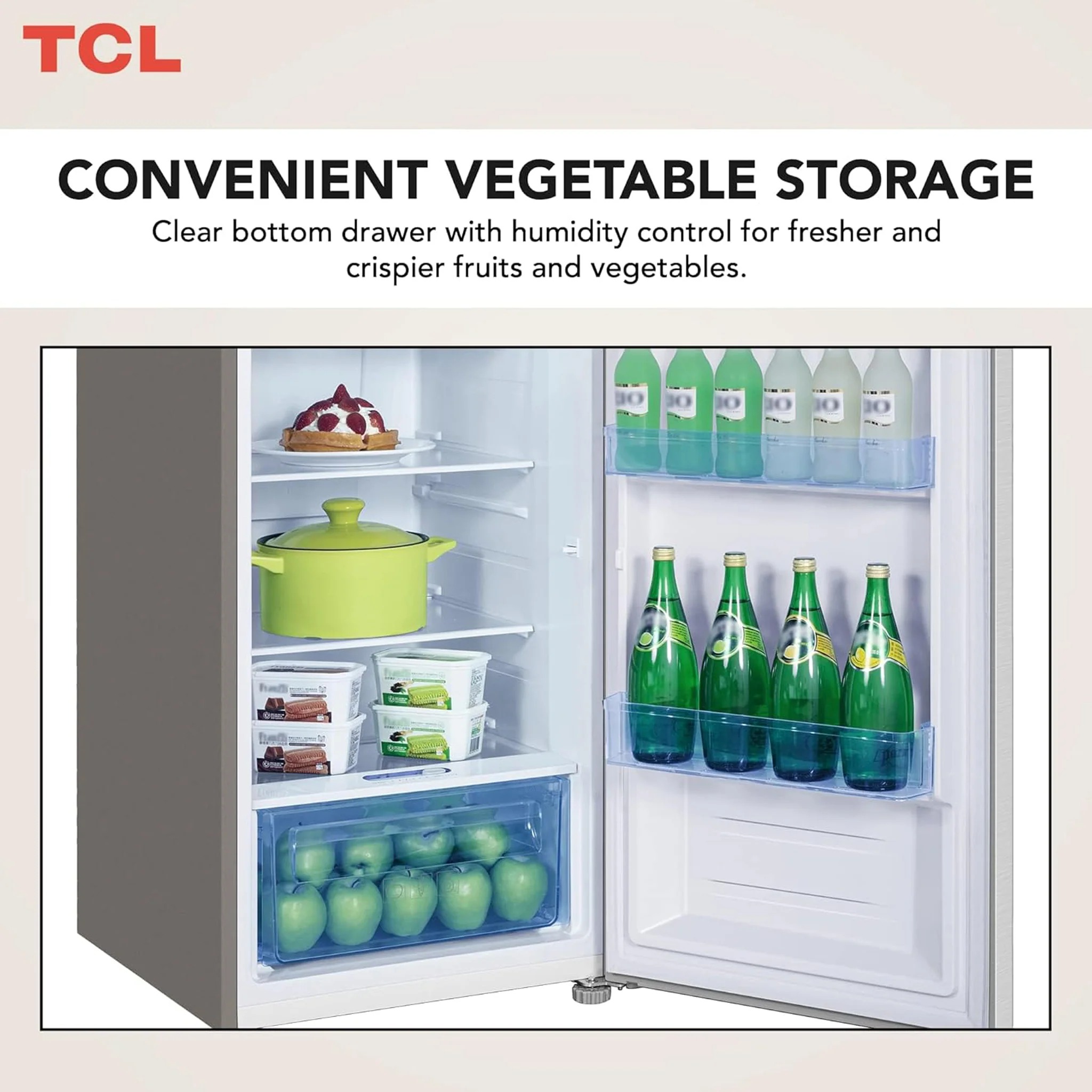 TCL 370L Top Mount Refrigerator, P370TMN - Image 3