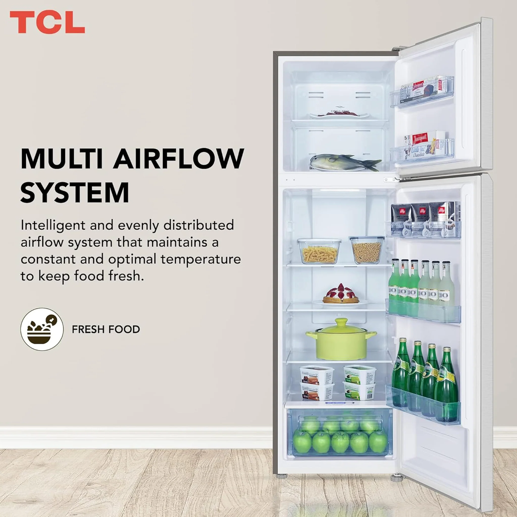 TCL 370L Top Mount Refrigerator, P370TMN - Image 4