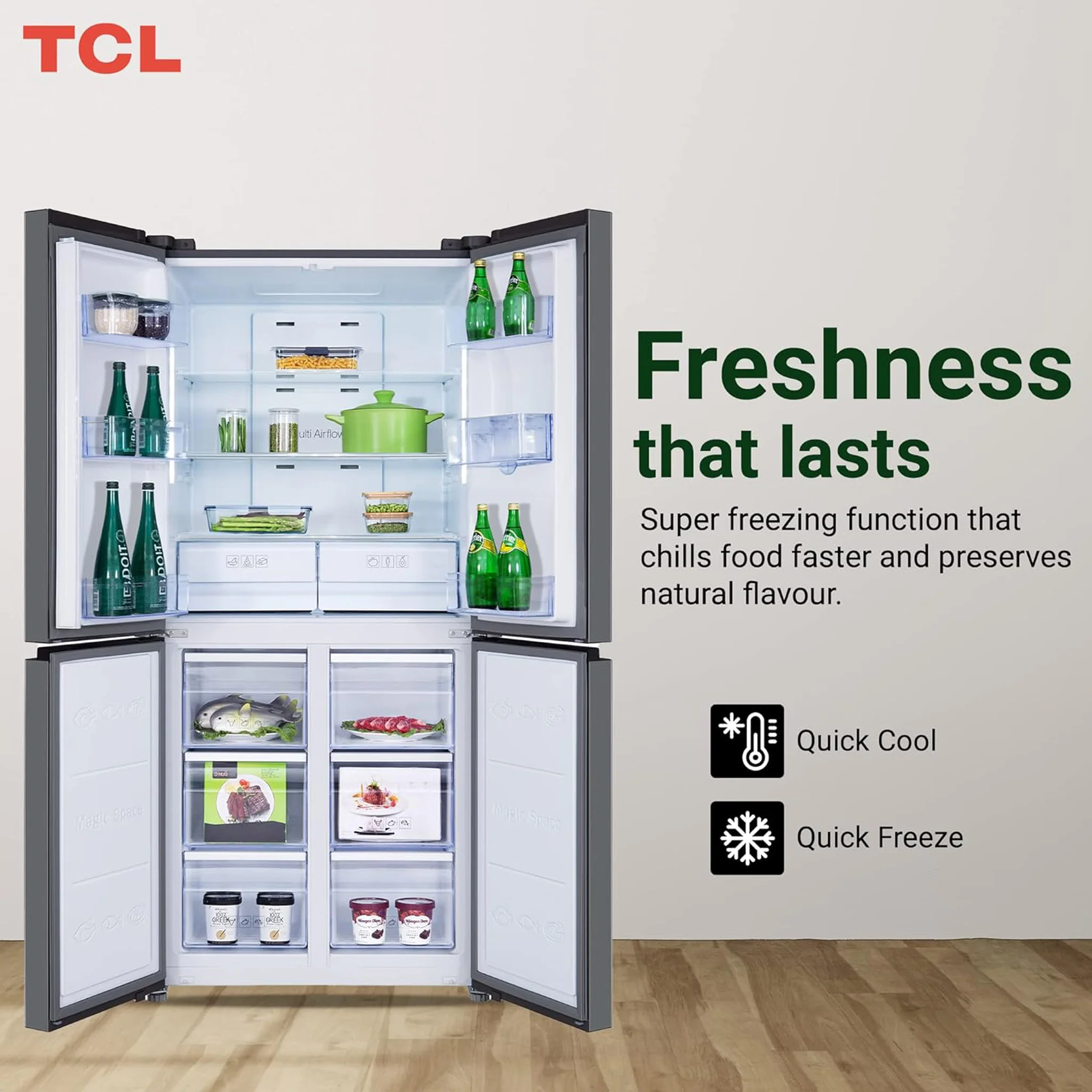 TCL 560L Inverter French Door Refrigerator, P560CDN - Image 3