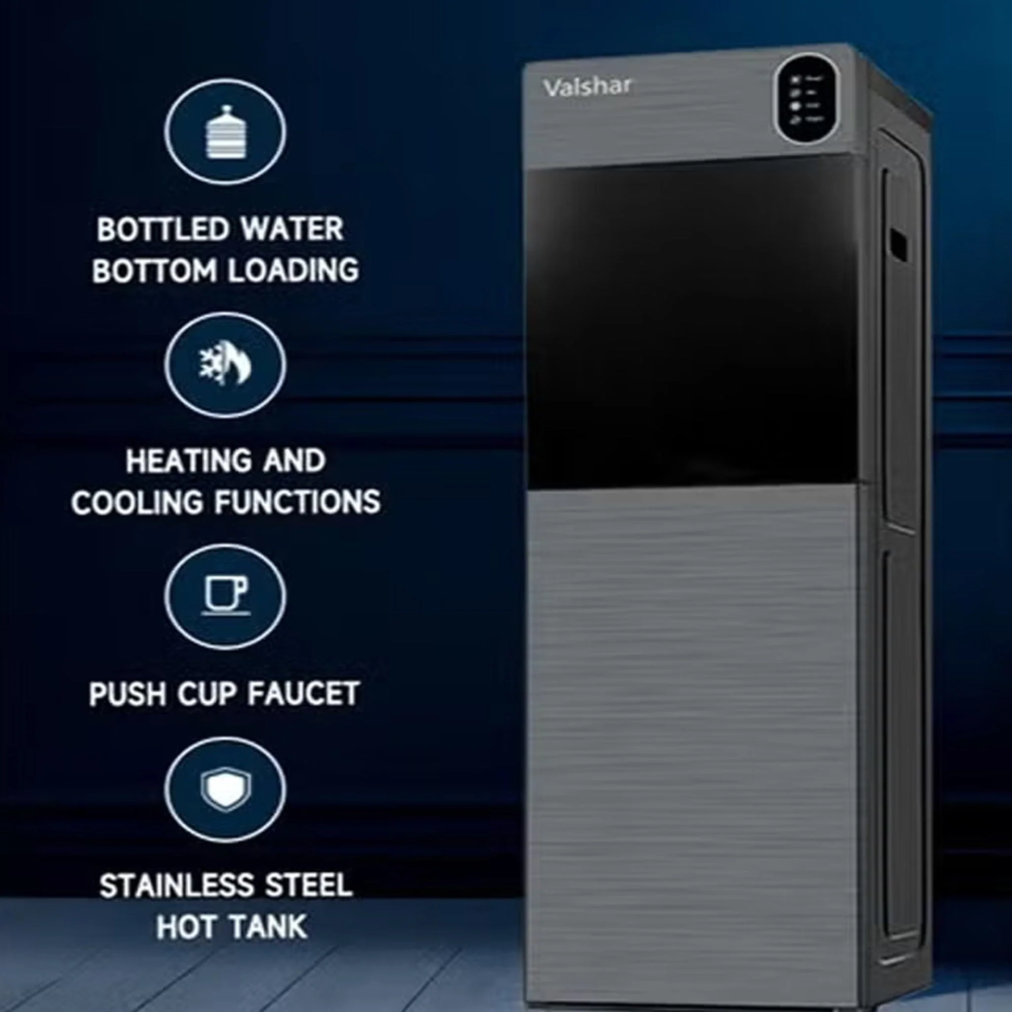 Valshar 3 Taps Bottom Loading Water Dispenser, LSY1 - Image 3