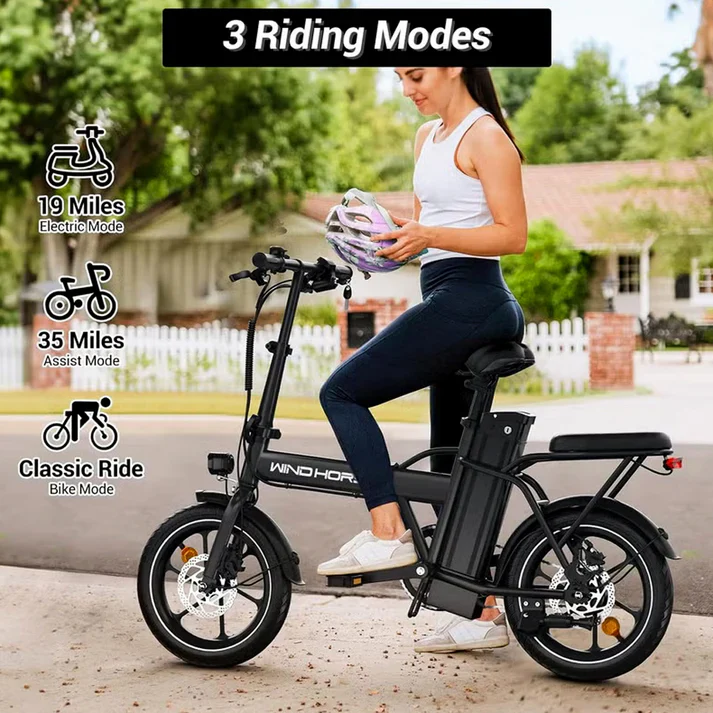 Wind Horse W2 A Electric Bike, W2 A (Black) - Image 4