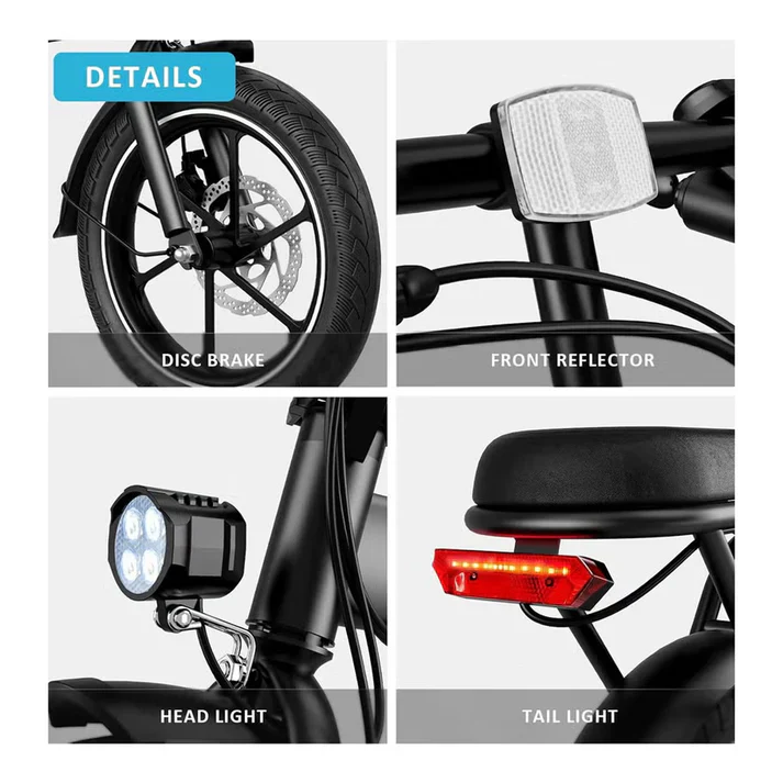 Wind Horse W2 A Electric Bike, W2 A (Black) - Image 6